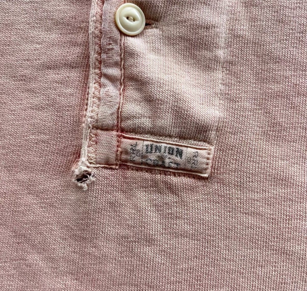 RRL Ralph Lauren Washed Pink Henley Hoodie - Ralph Lauren Double RL K22 Size US S / EU 44-46 / 1 - 7 Thumbnail