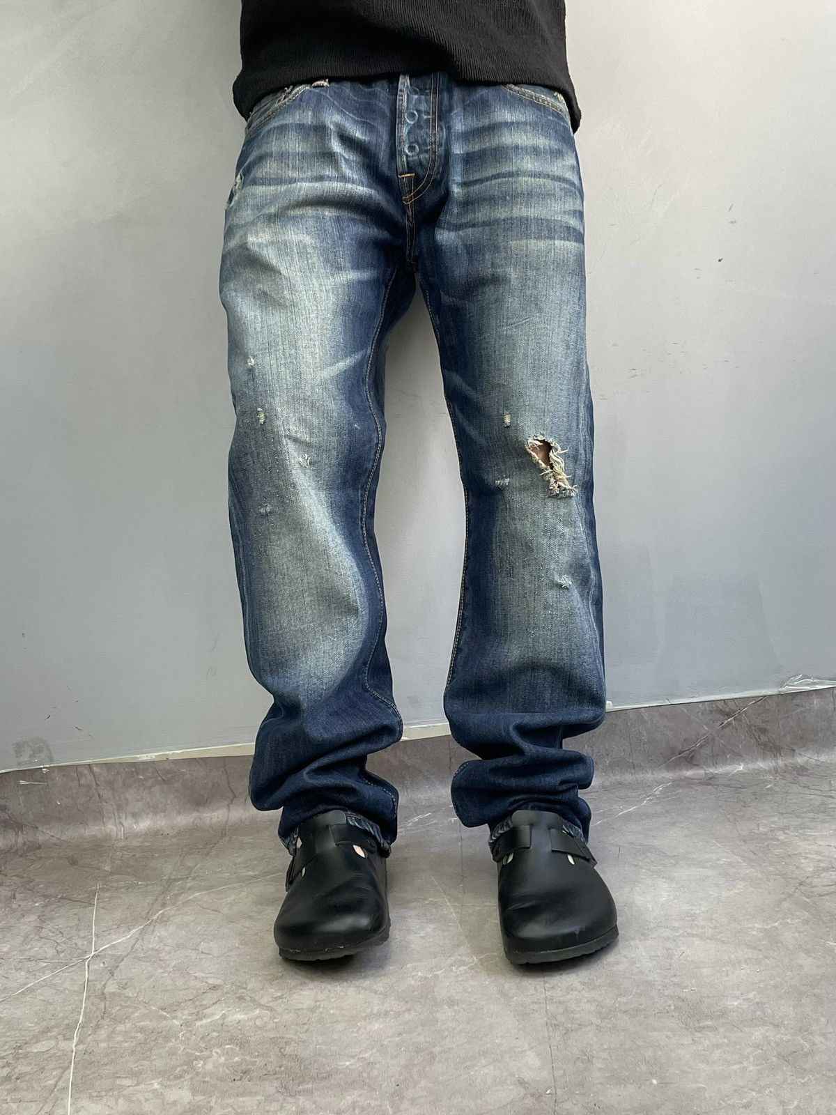 Christian Audigier Edhardy fasgion jeans y2k hype denim distressed Size US 34 / EU 50 - 2 Thumbnail