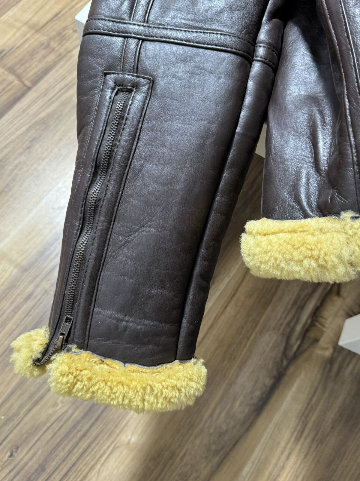 Vintage Vintage 90s Aviator Winter Leather Sherpa Jacket Size US XL / EU 56 / 4 - 7 Thumbnail