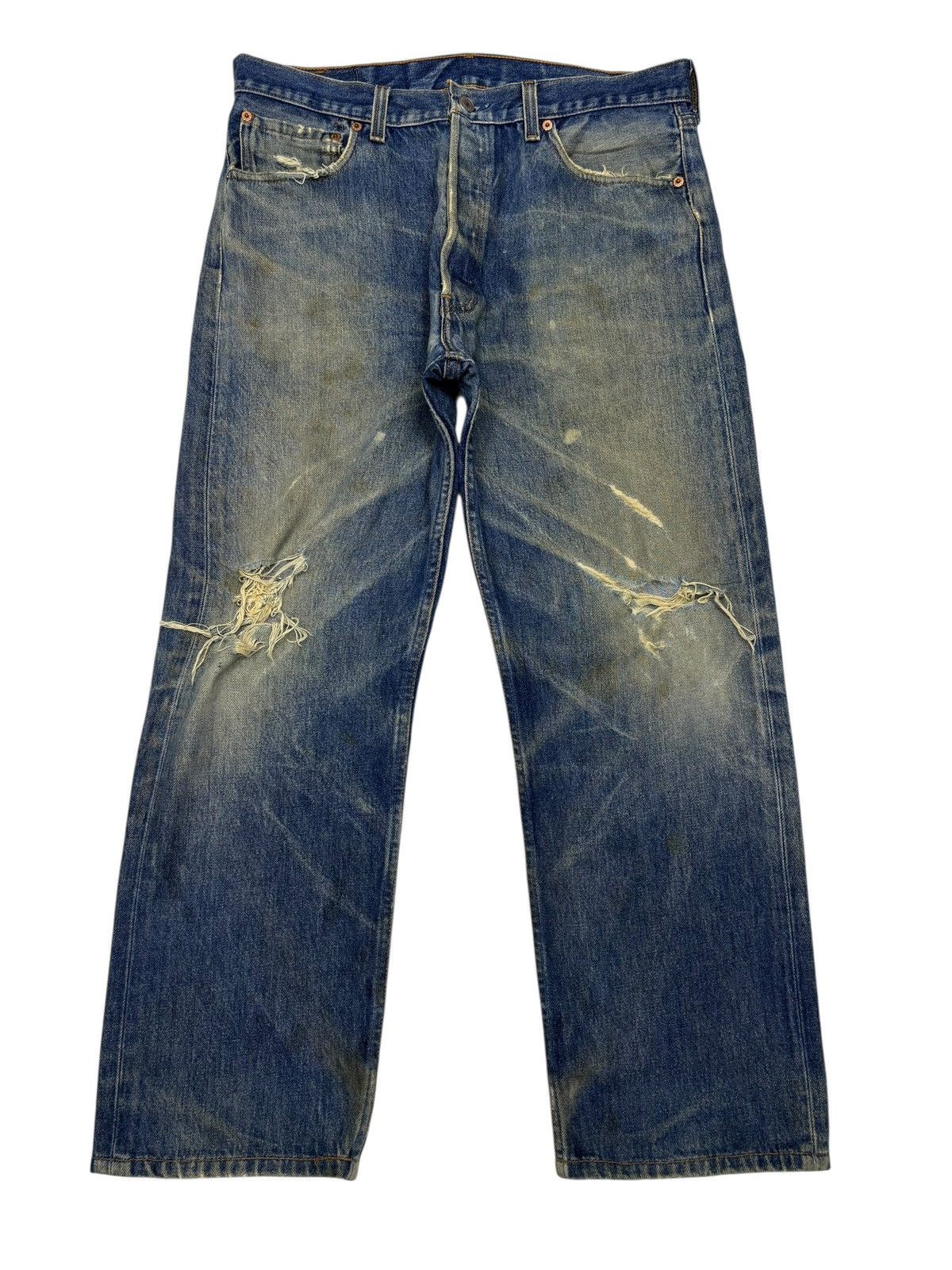 Kapital Vintage Levis 501xx Destroyed Denim Jean Made in USA 🇺🇸 Size US 34 / EU 50 - 7 Thumbnail