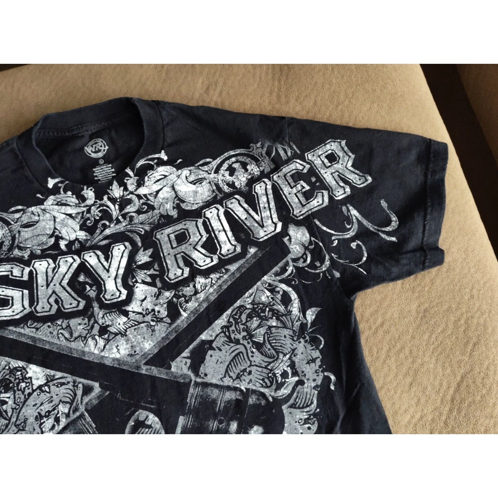 Doublet VINTAGE Whiskey River Beer Motorcycle Biker T-Shirt Adult Large Black Skull Guns Mens Size US L / EU 52-54 / 3 - 3 Thumbnail