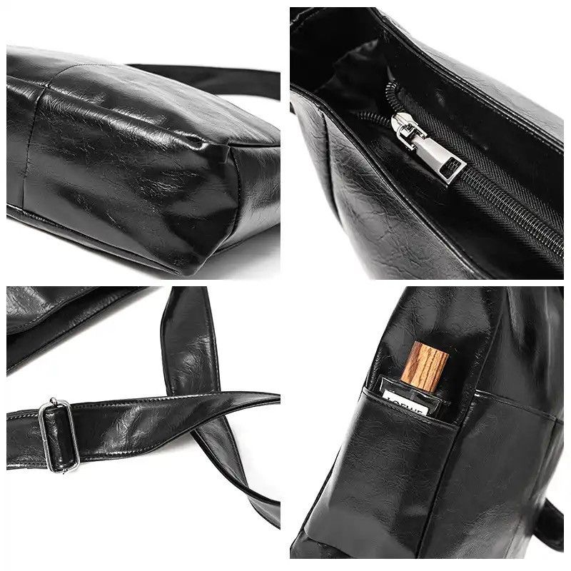 Japanese Brand Soft Leather Shoulder Messenger Bag Size ONE SIZE - 3 Thumbnail