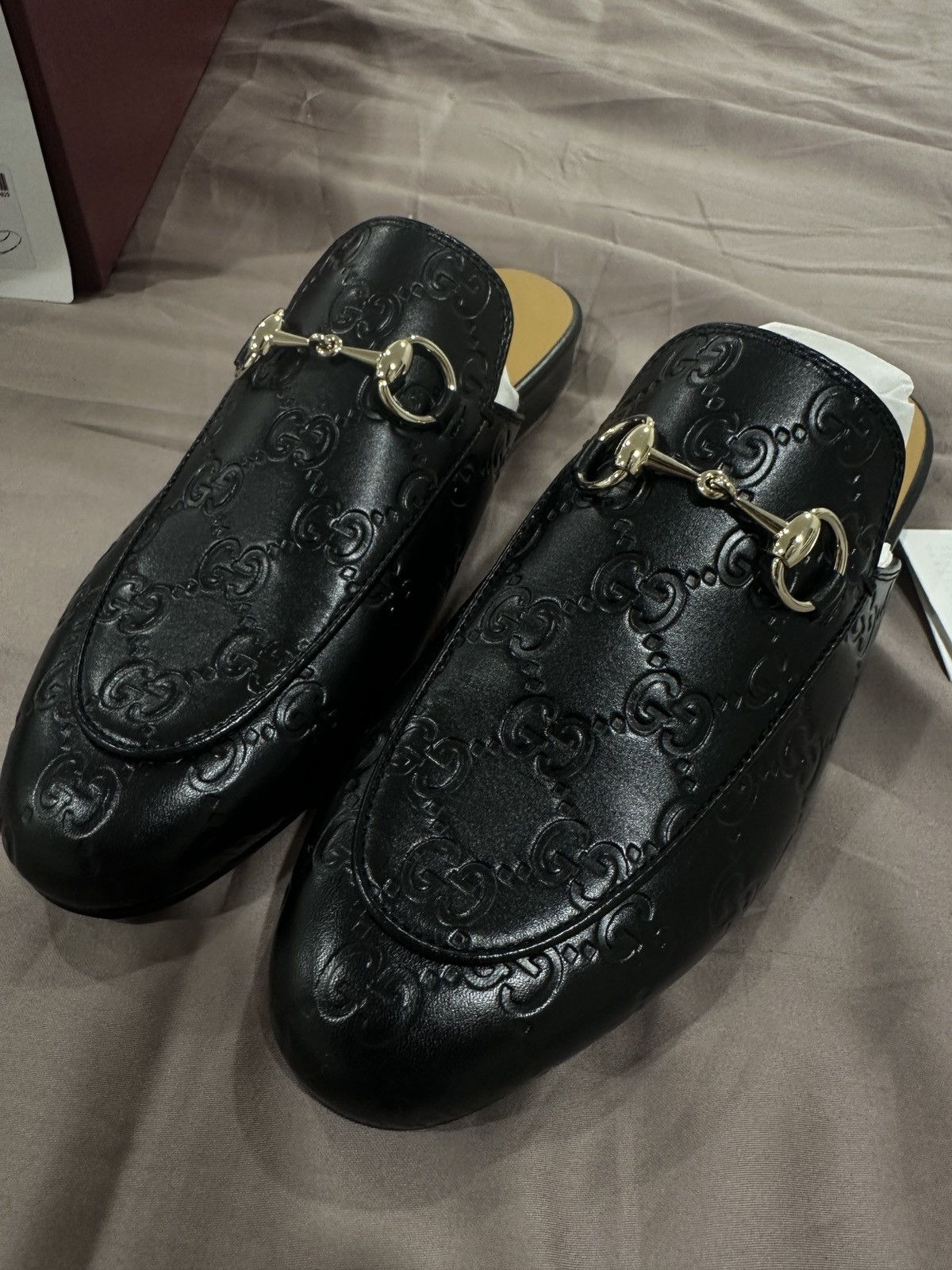 Gucci Gucci Princetown GG Mules in Embossed Leather Size US 6 / IT 36 - 2 Thumbnail