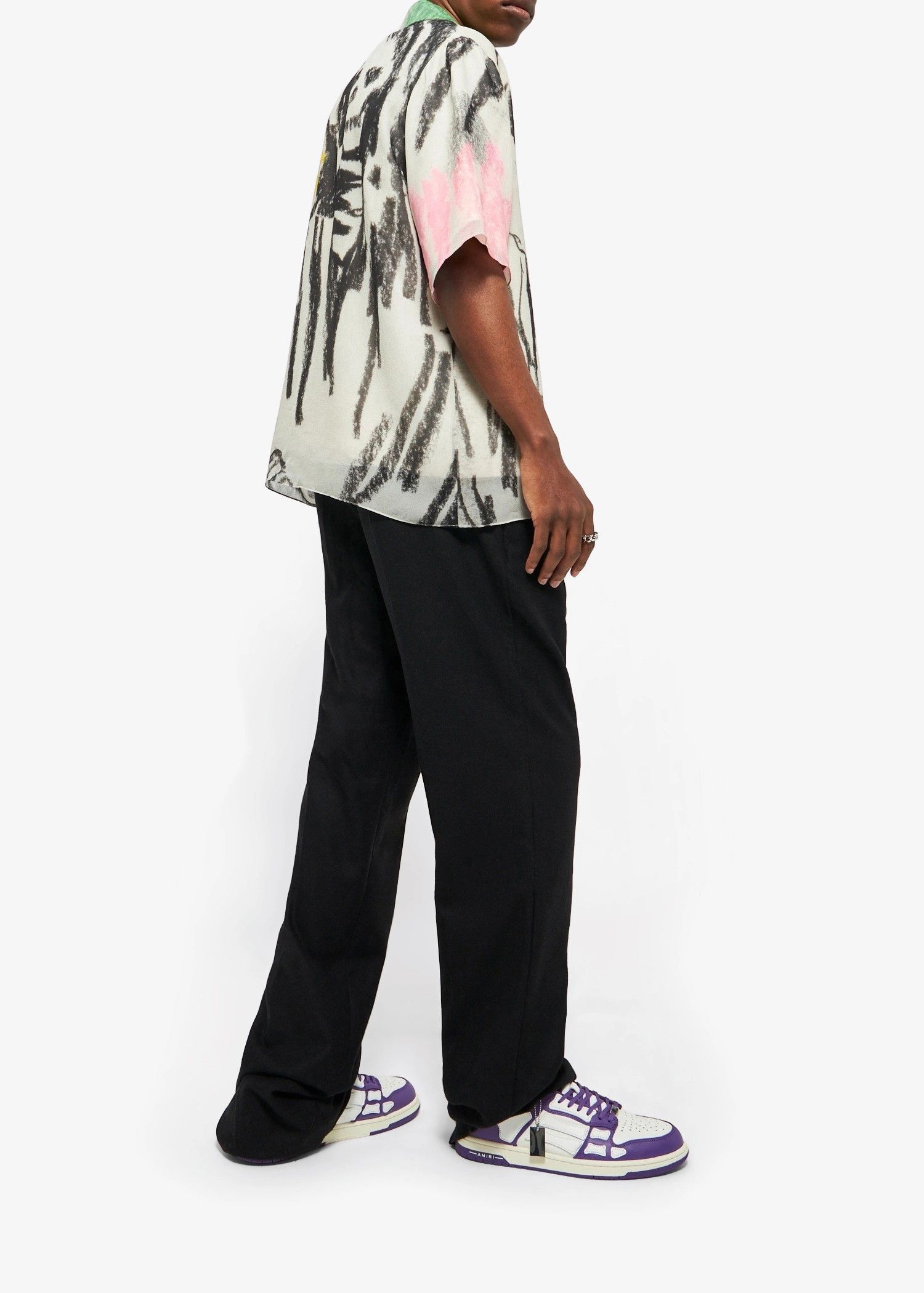 Amiri o1gr1nt0426 Skel Low-Top Sneakers in Purple/White Size US 15 / EU 48 - 2 Thumbnail