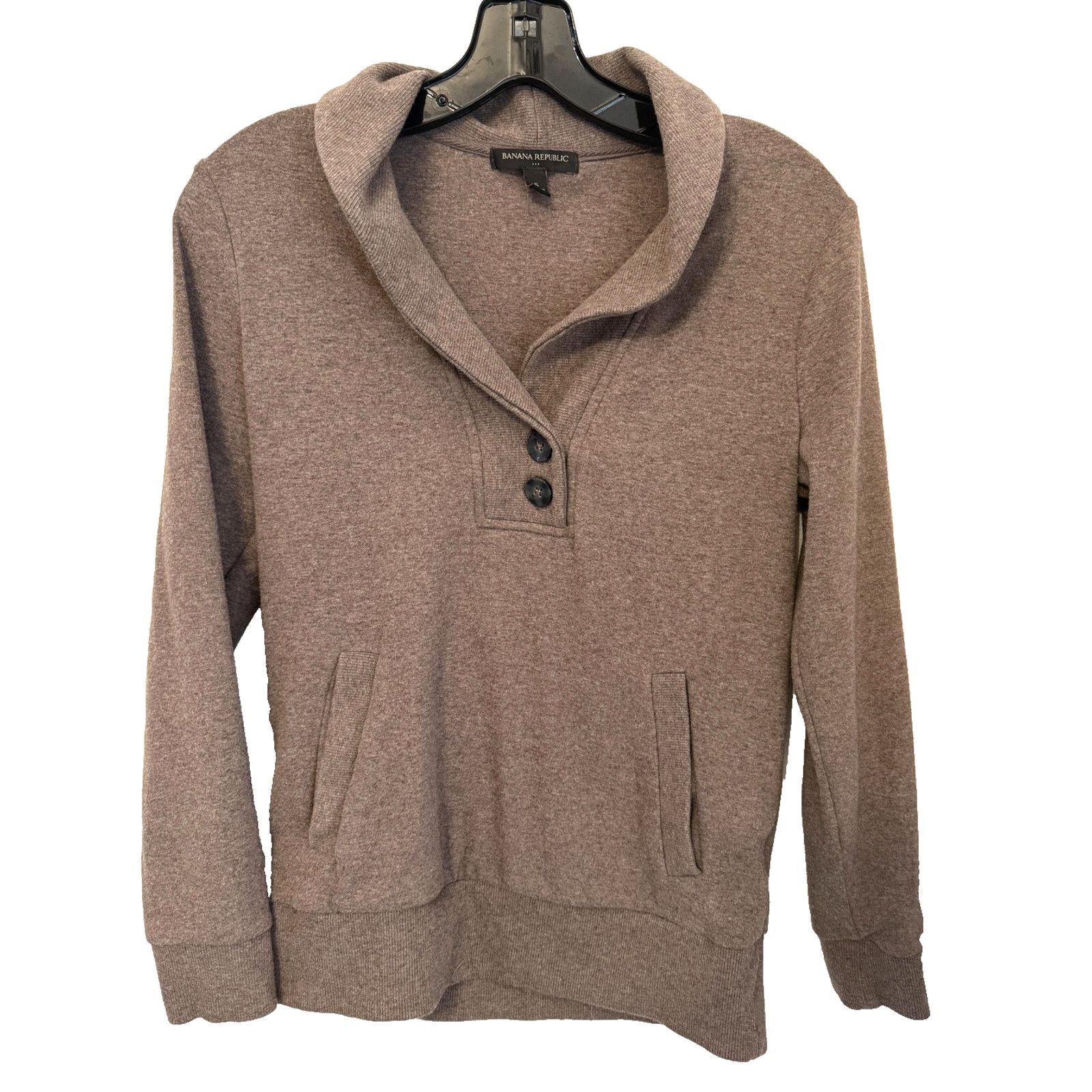 Banana Republic Banana Republic Sweater Womens SM Brown Shawl Collar Pullovr Size S / US 4 / IT 40 - 2 Thumbnail