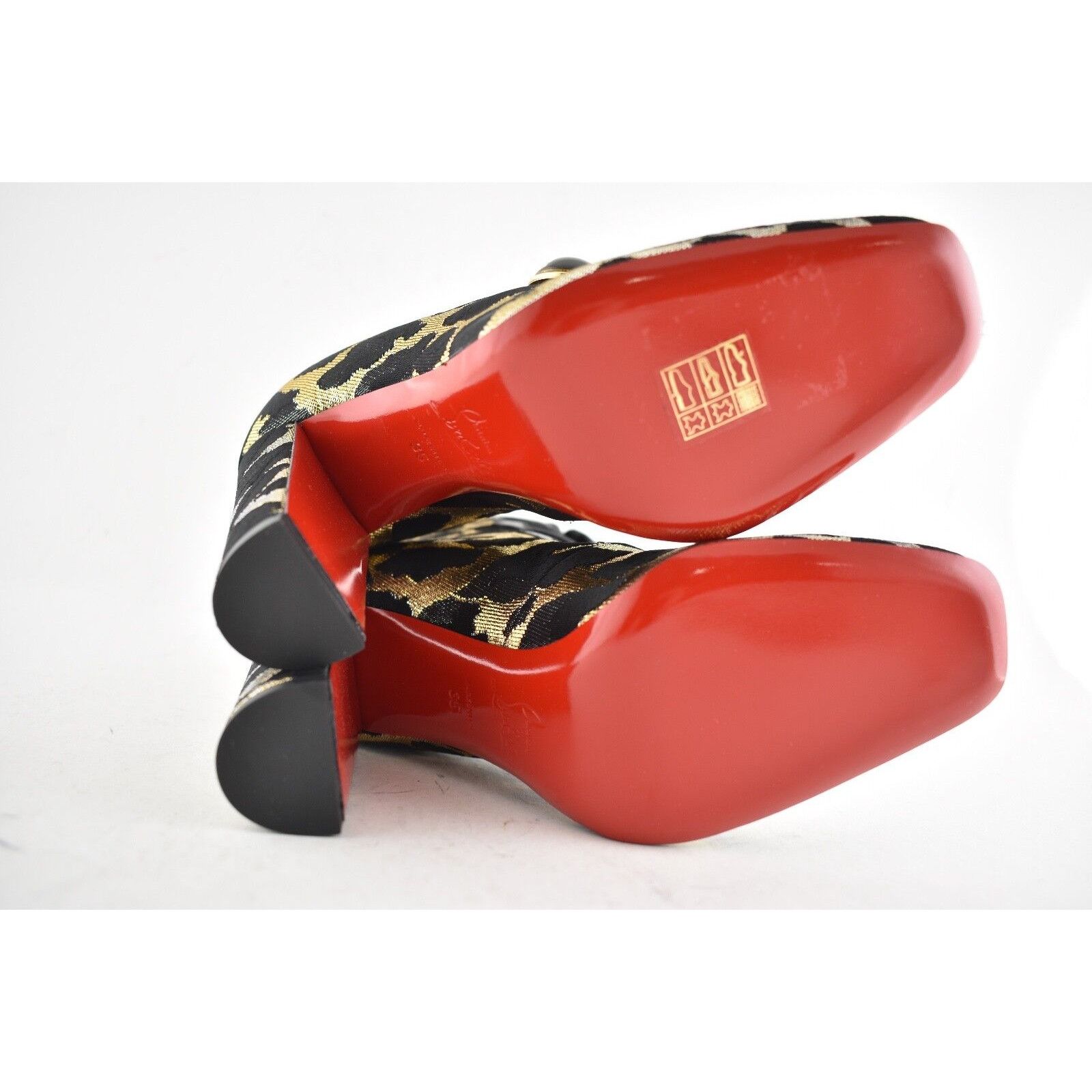 Christian Louboutin Christian Louboutin Lady See 100 Black Gold Lurex Feline y Size US 5 / IT 35 - 10 Thumbnail