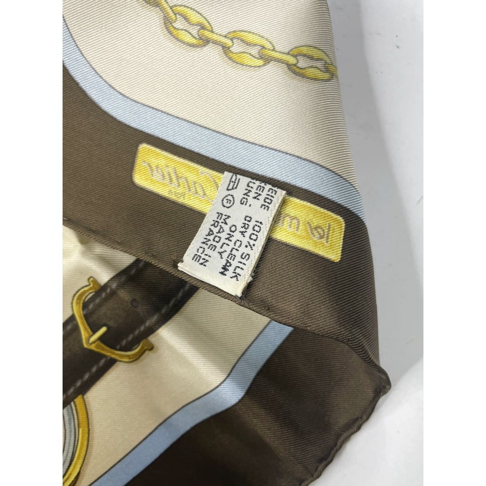 Cartier VINTAGE Cartier Silk Scarf Geometric Logo Embroidered Beige Square Scarf Multifunctional Neck Warmer Silk Chiffon 80s 90s Bohemian Retro City Cowboy Size ONE SIZE - 4 Thumbnail
