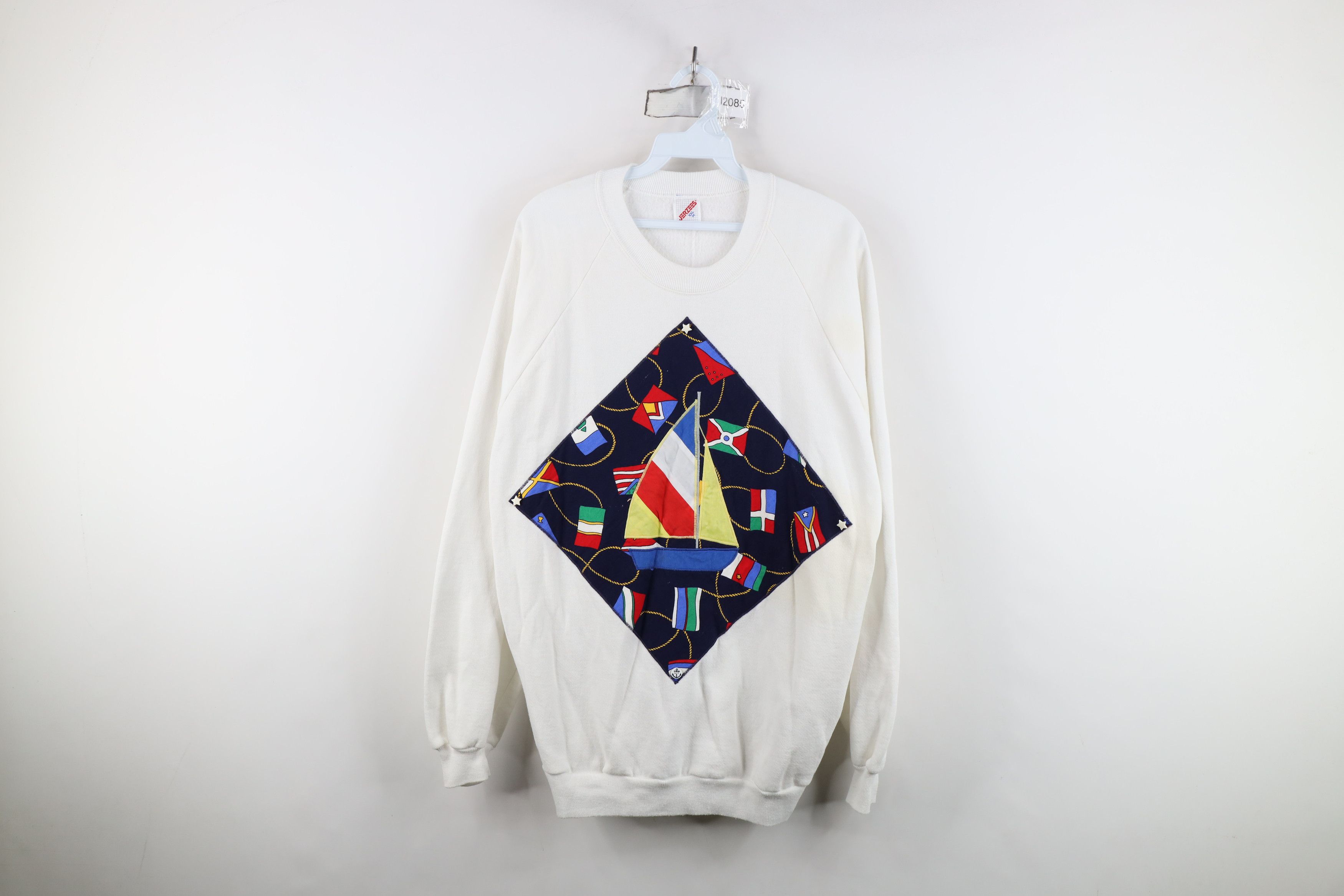 Vintage Vintage 90s Streetwear Sailing Sailboat Sweatshirt USA Size XXL / US 16-18 / IT 52-54 - 1 Thumbnail