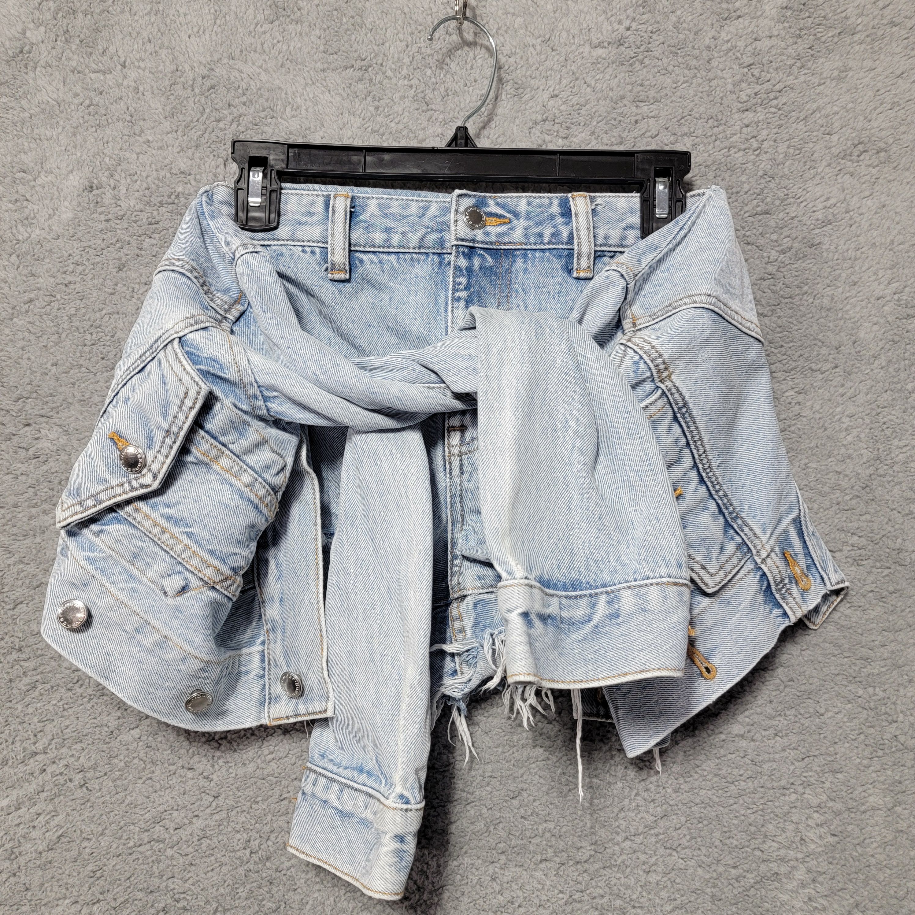 Alexander Wang Alexander Wang Denim Jacket Cut Off Shorts Skort Wrap Size 25" / US 0 / IT 36 - 1 Thumbnail
