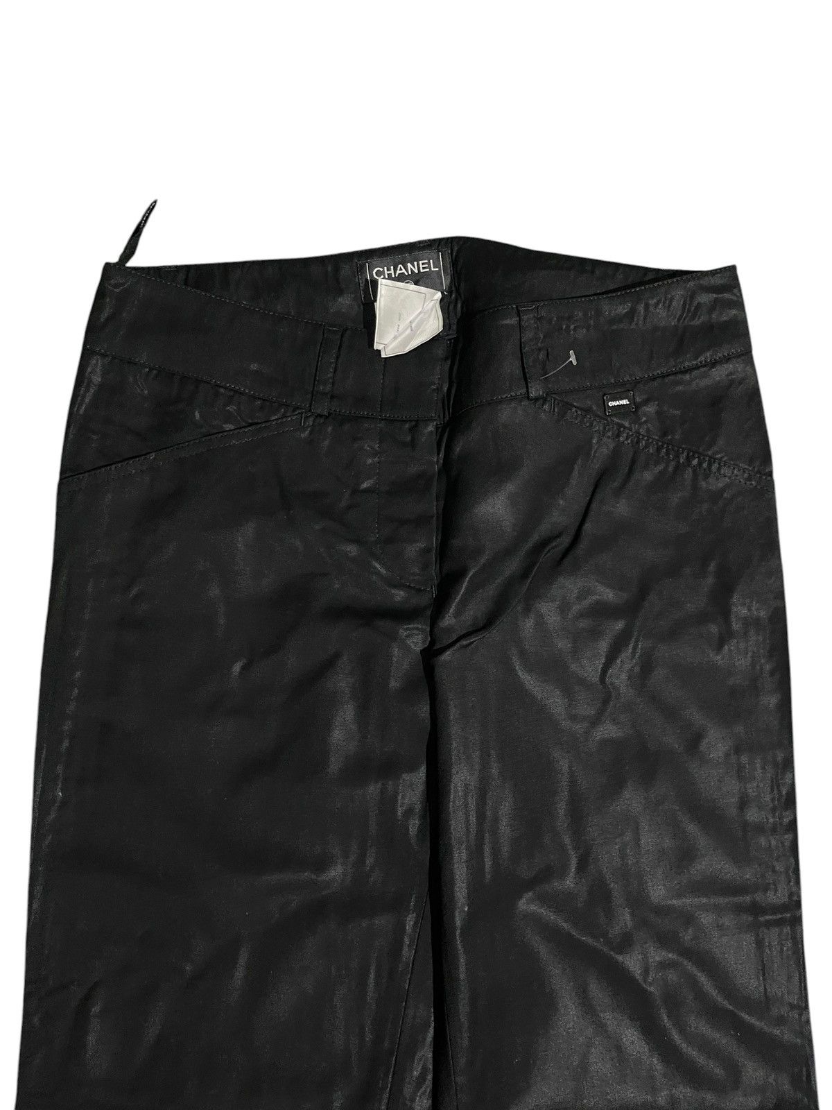 Chanel Chanel 2005 Runway Shinny Wool Pants Ruched Ankle Logo Size 30" / US 8 / IT 44 - 4 Thumbnail