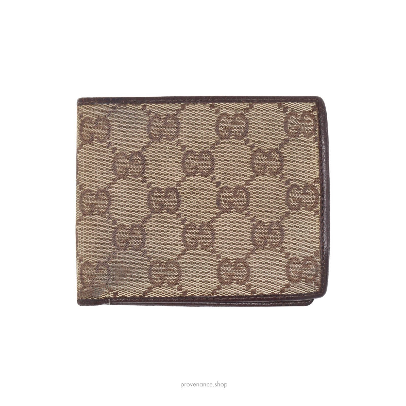image of Gucci GG Canvas Bifold Wallet in Brown, Men's