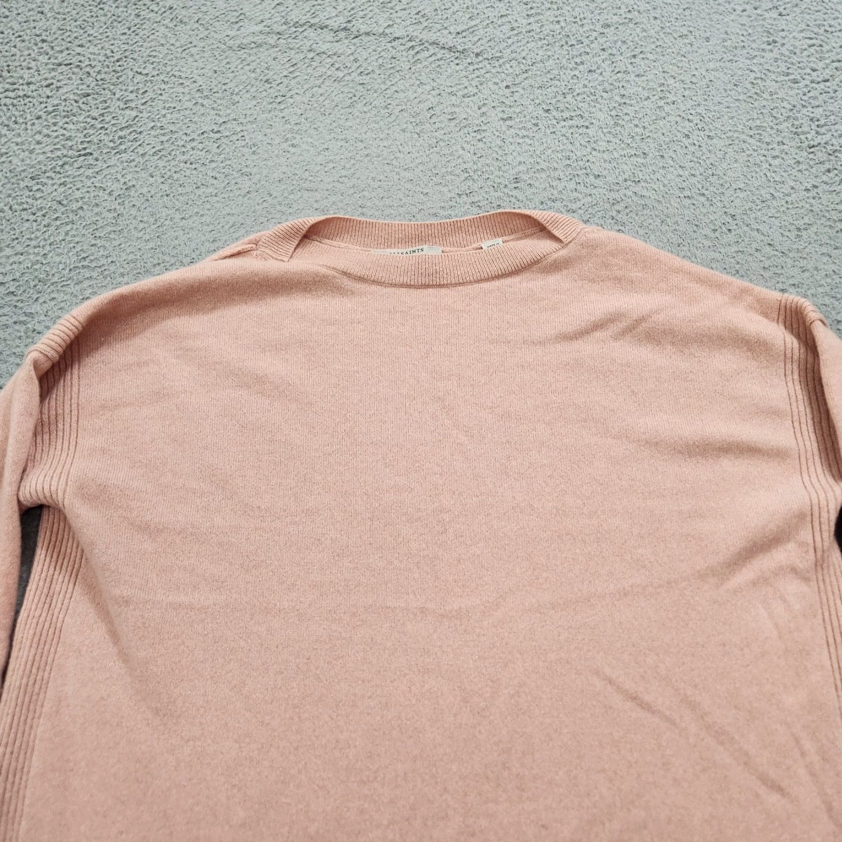 AllSaints Sweater Womens Medium Pink Tara Jumper Cashmere Wool Blend Pullover Knit