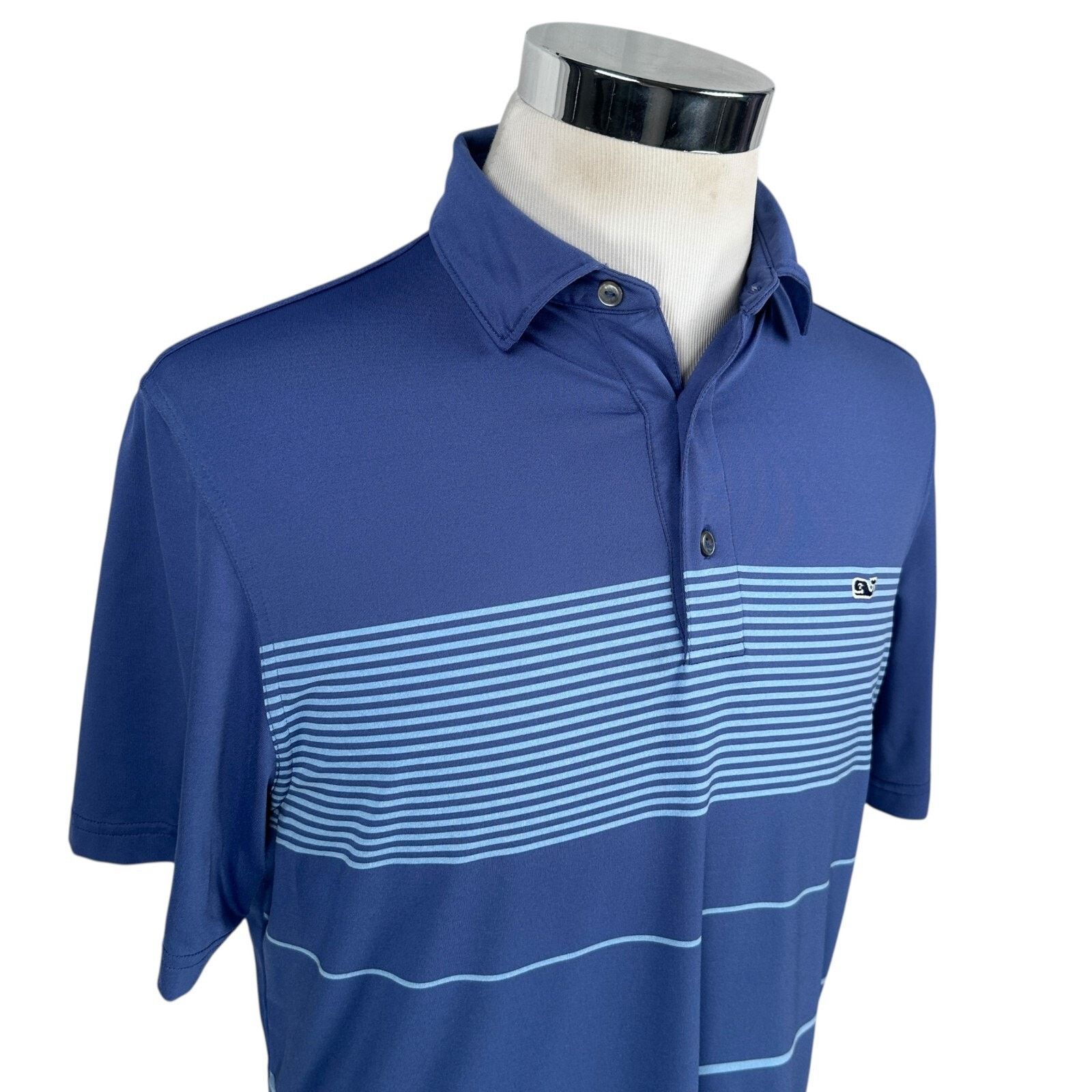 Vineyard Vines Vineyard Vines Performance Polo Shirt Men’s M Striped Blue Size US M / EU 48-50 / 2 - 2 Thumbnail