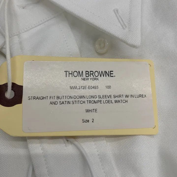 Thom Browne Thom Browne White Patterned Cuff Shirt -2507 Size US S / EU 44-46 / 1 - 3 Thumbnail