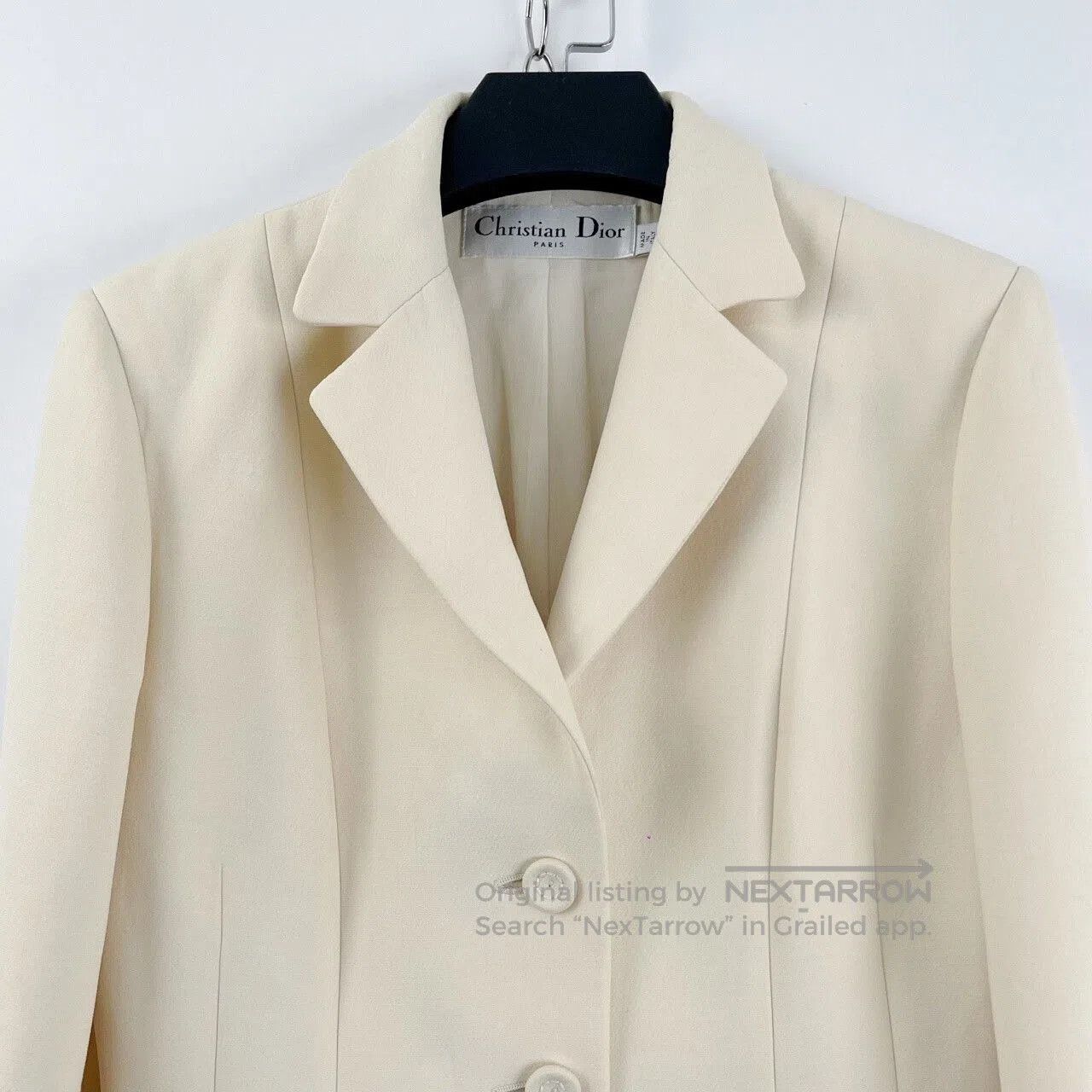 Dior Dior White Single-Breasted Bar Jacket Blazer. Size S / US 4 / IT 40 - 3 Thumbnail