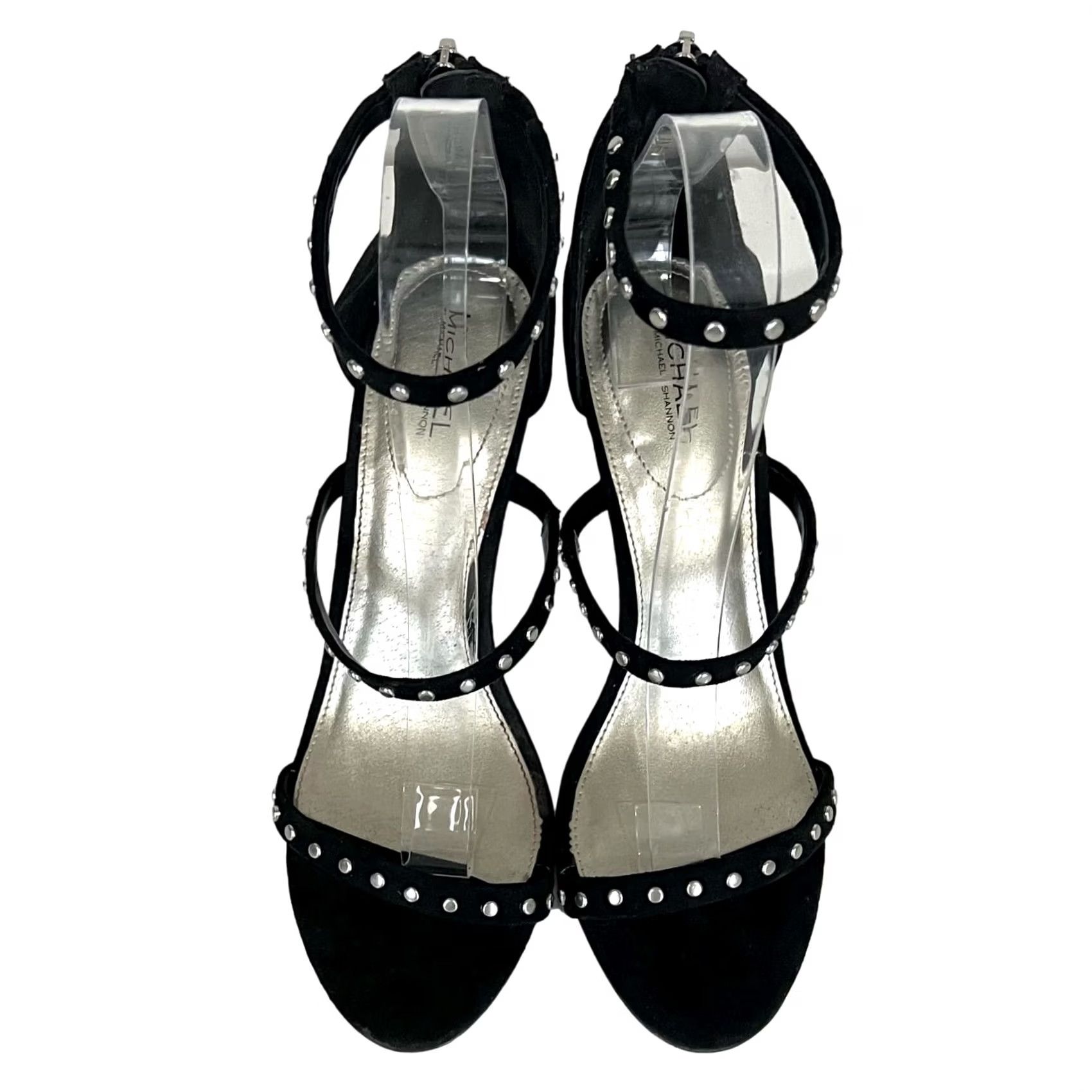 Vintage Michael by Michael Shannon Malin Stiletto Studded Heels Strappy Black Sz 8 - Pump, Faux Leather, Stiletto, Heels, Womens, Size 8, Black, Studded Size US 8 / IT 38 - 4 Thumbnail