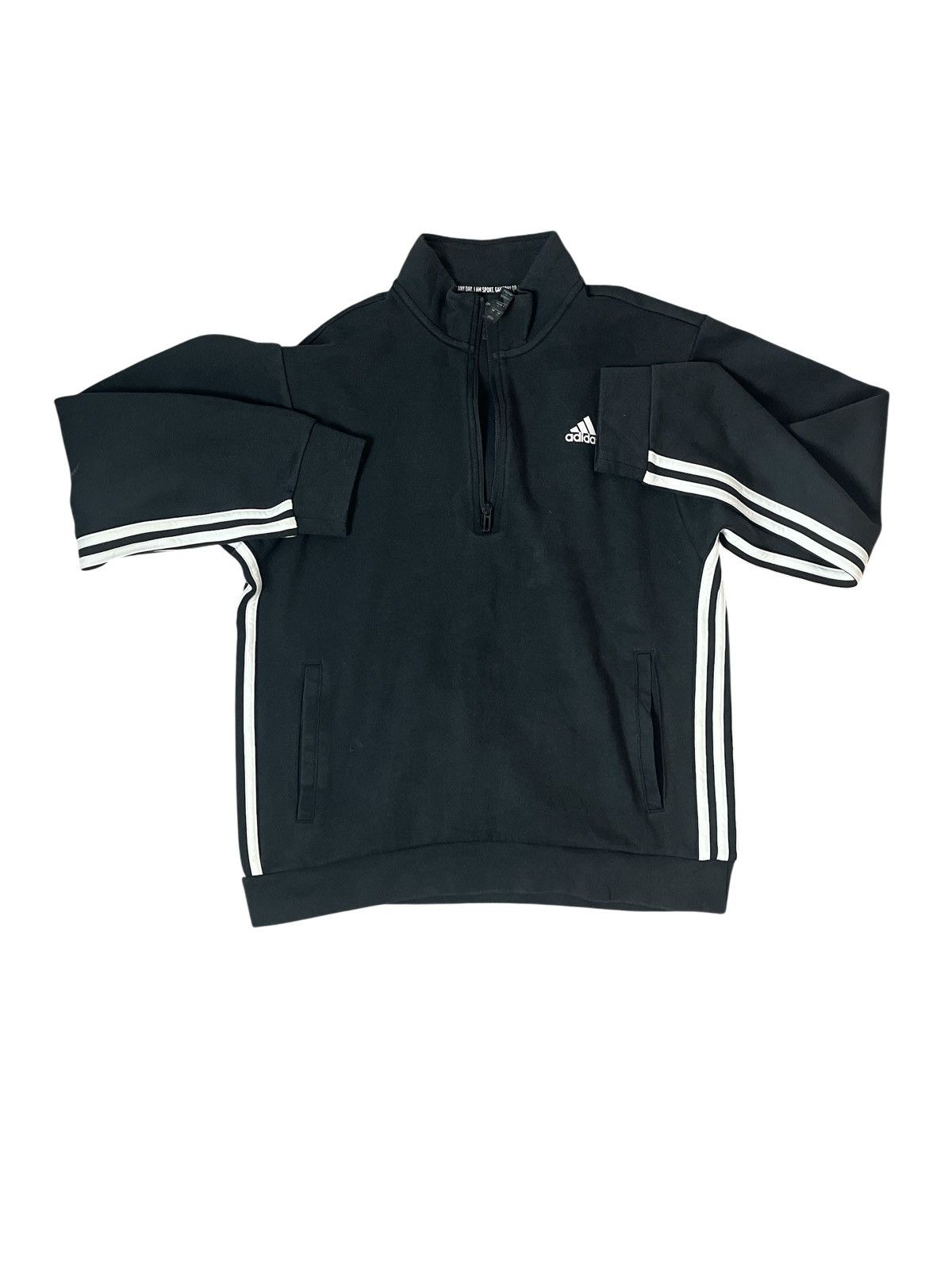 Adidas 🔥 ADIDAS ESSENTIALS 3-STRIPES 1/4 ZIP PULLOVER 🔥 Size US L / EU 52-54 / 3 - 2 Thumbnail