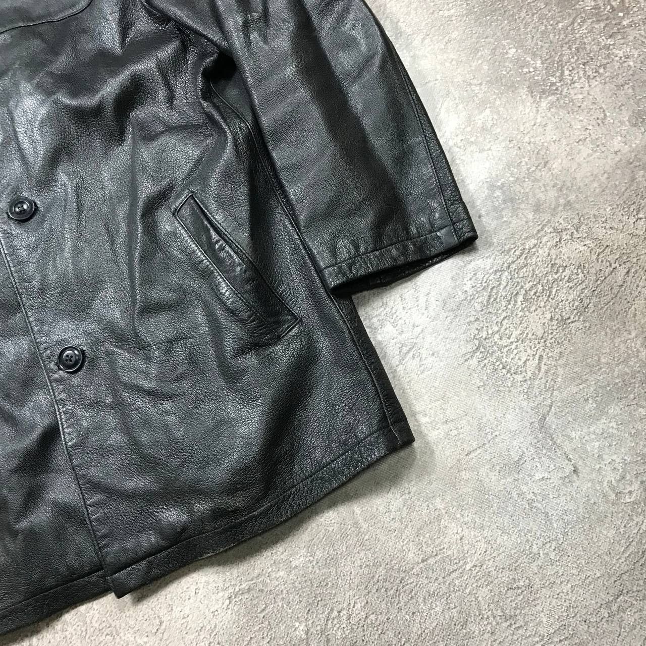 Vintage Vintage 90s Oversized Leather Blazer Jacket Streetwear XXL Size US XXL / EU 58 / 5 - 5 Thumbnail
