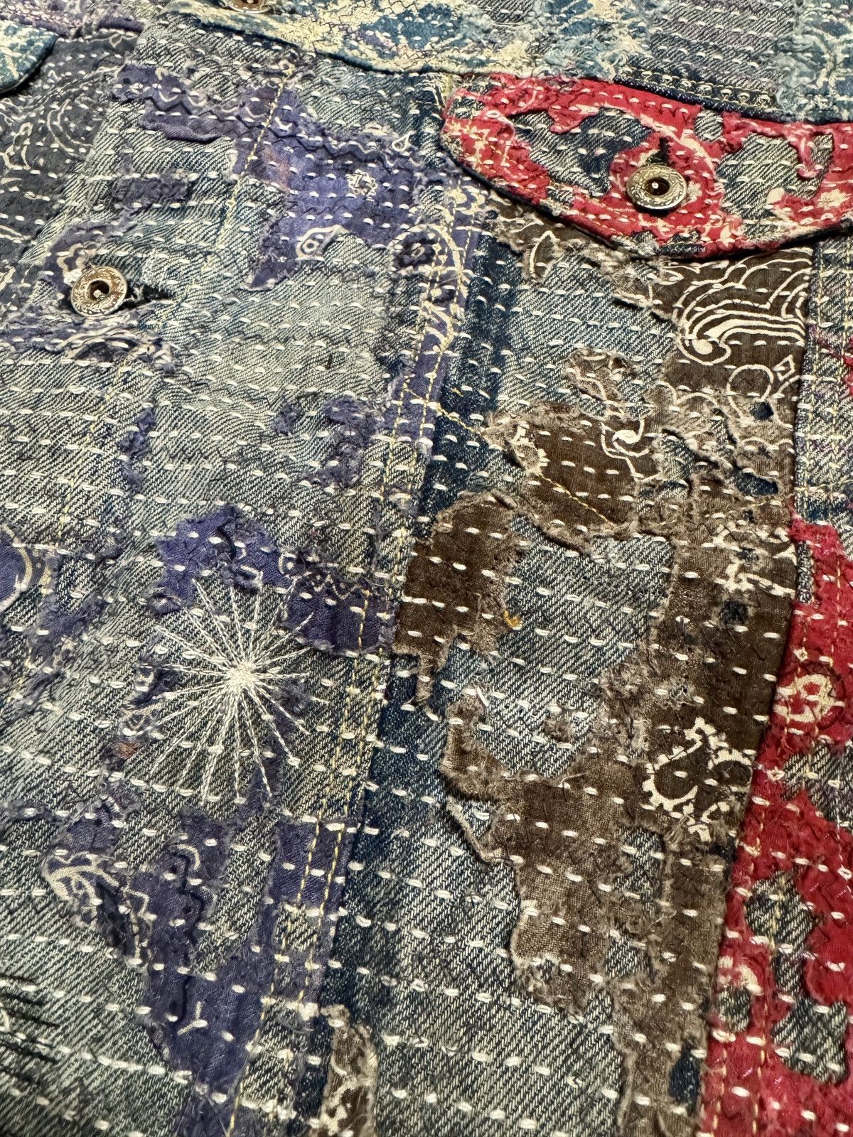 BORO Denim Vintage Sashiko Jacket Boro kapital supreme asap vtg Size US XL / EU 56 / 4 - 2 Thumbnail