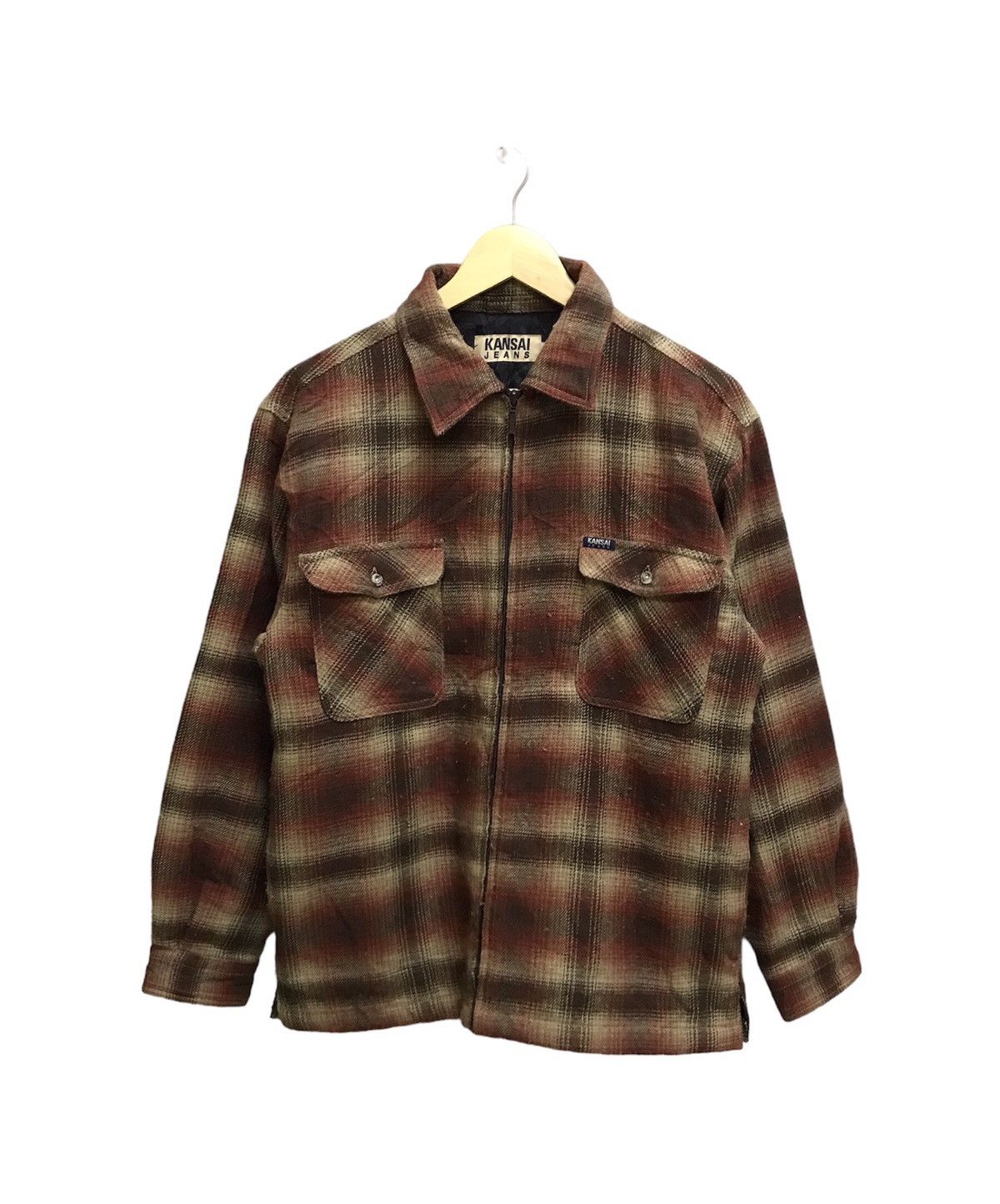 Japanese Brand × Kansai Yamamoto × Vintage VINTAGE KANSAI JEANS PLAID FLANNEL JACKET Size US M / EU 48-50 / 2 - 1 Thumbnail