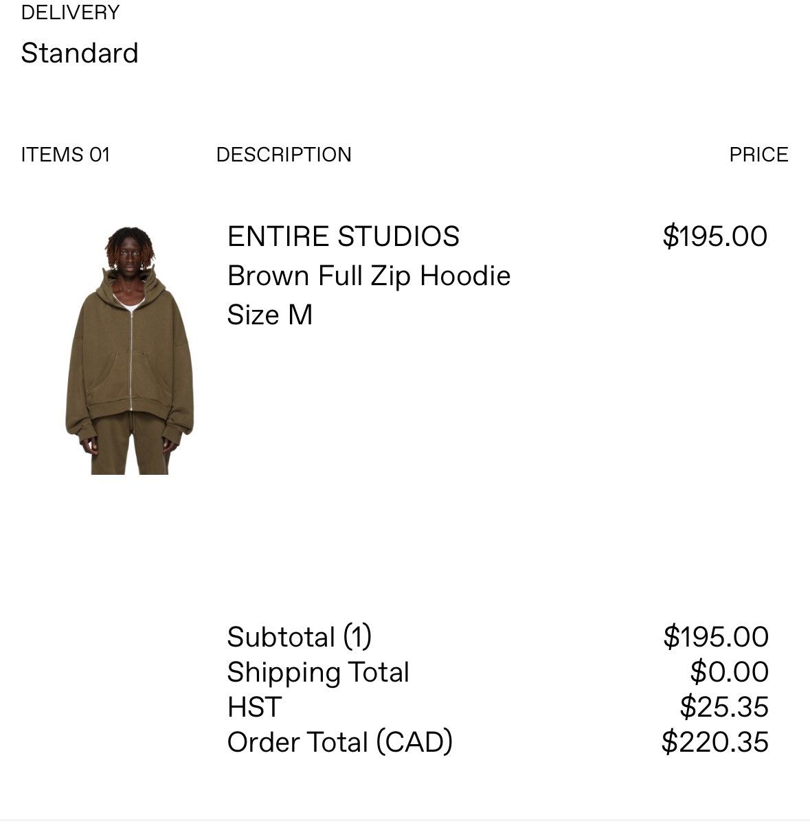 Entire Studios ENTIRE STUDIOS Brown Full Zip Hoodie Size US M / EU 48-50 / 2 - 4 Thumbnail