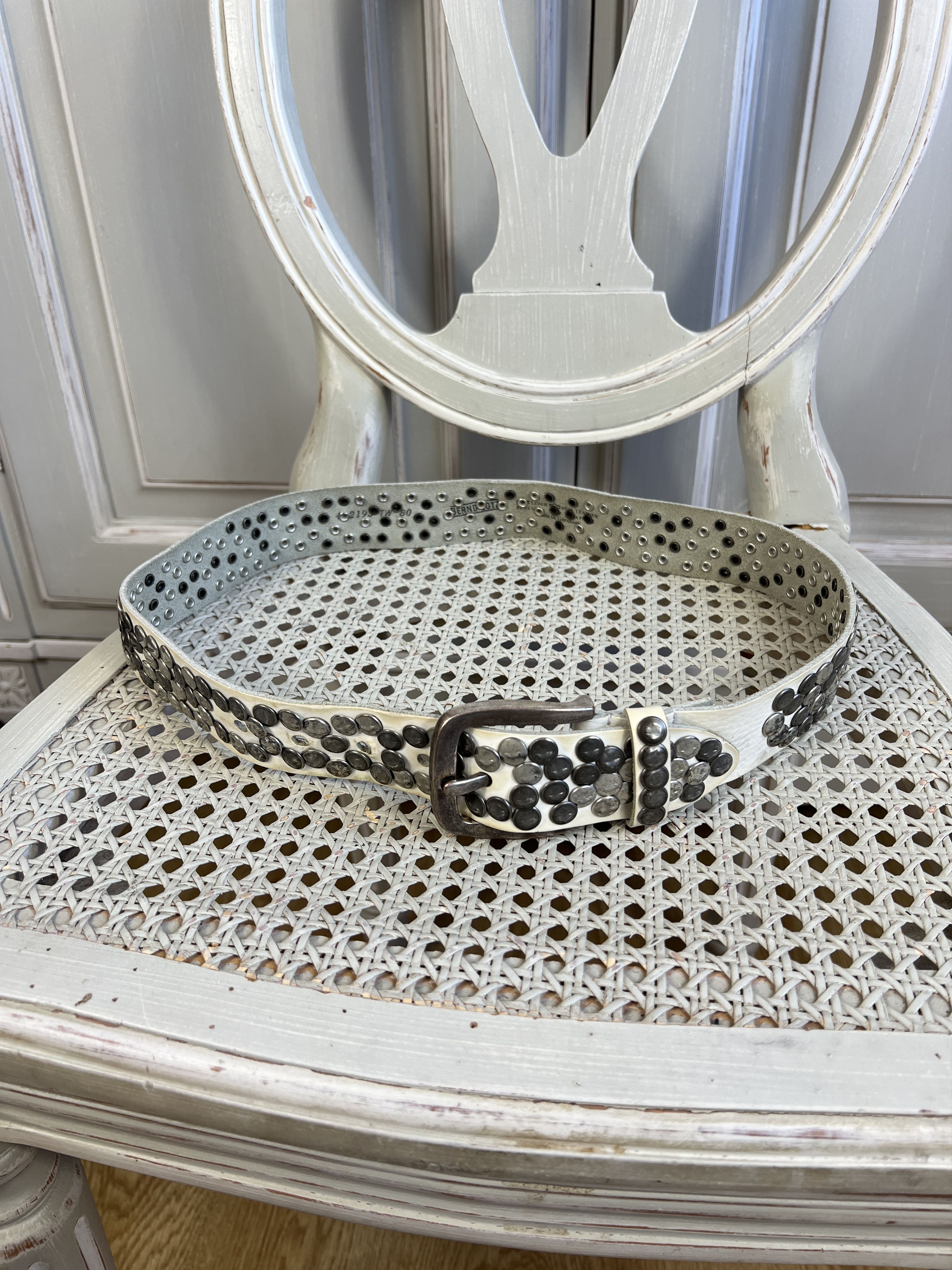 Japanese Brand × Vintage VINTAGE 90S REAL LEATHER BELT METAL BB SIMON STYLE Size ONE SIZE - 4 Thumbnail