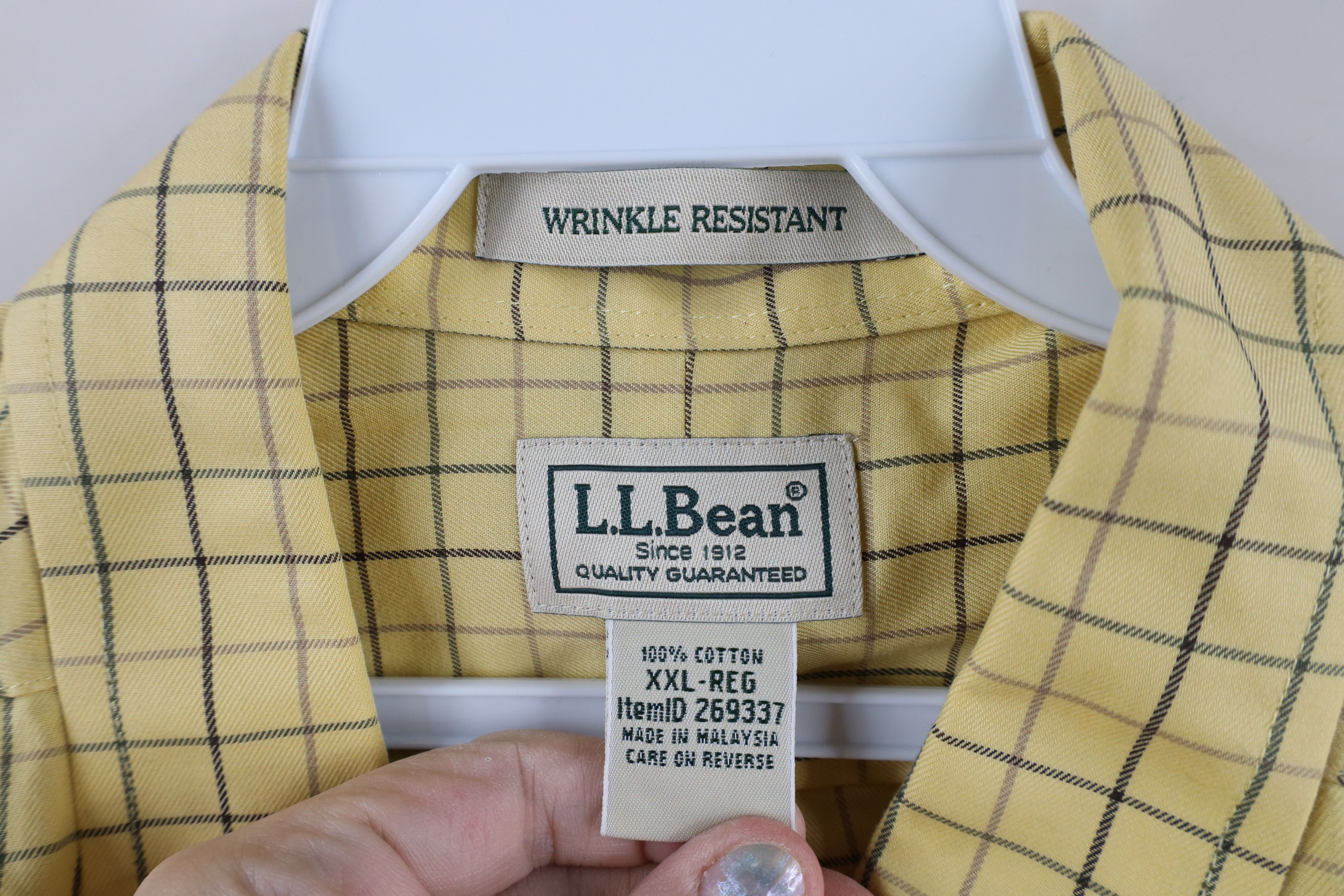 L.L. Bean × Vintage Vintage LL Bean Resistant Collared Button Down Shirt Plaid Size US XXL / EU 58 / 5 - 4 Thumbnail