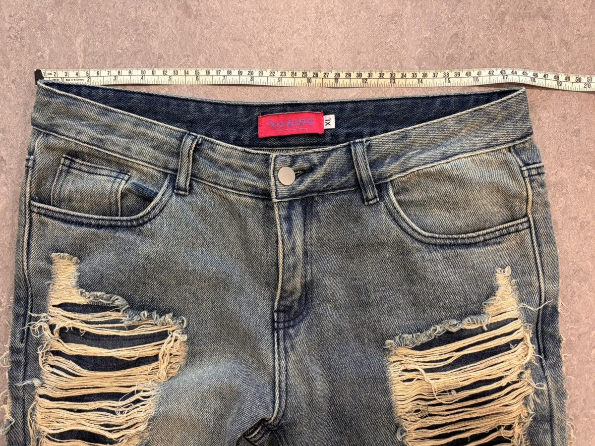 Japanese Brand Distressed Flared Jeans Size US 34 / EU 50 - 3 Thumbnail