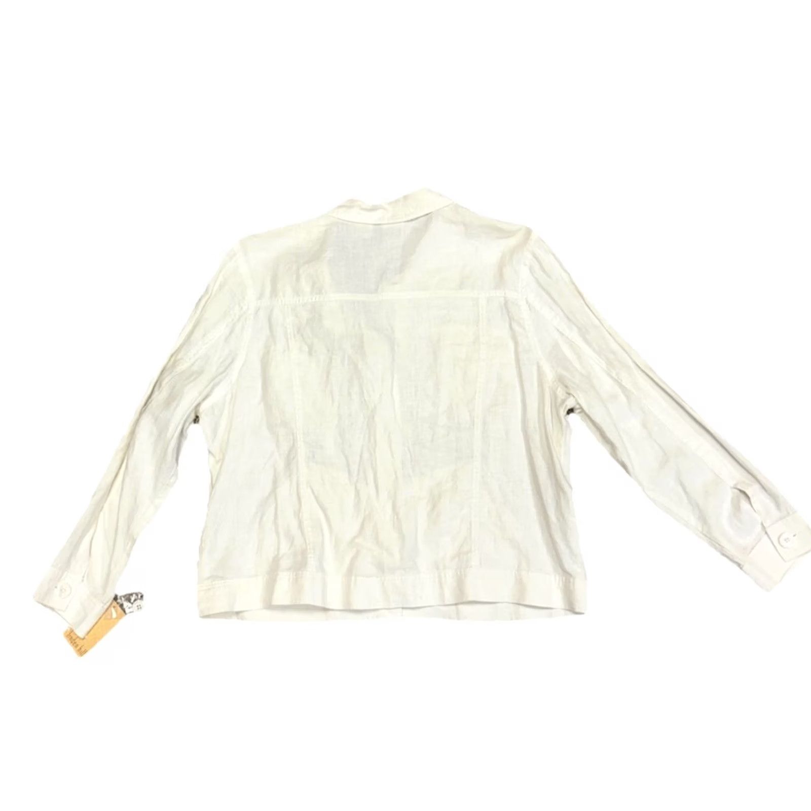 Vintage VINTAGE Linden Hill 100% Linen Women's XL White Button Up w/ Brooch Flower NWT Jacket Womens 90s Retro Y2K Size XL / US 12-14 / IT 48-50 - 5 Thumbnail