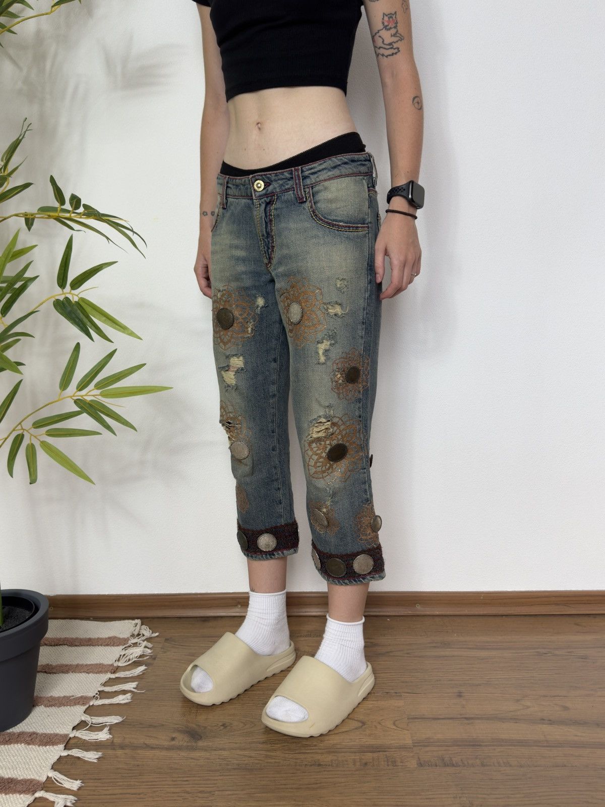 Roberto Cavalli 🪙 VINTAGE ROBERTO CAVALLI 2000s COIN BRIDGES SHORTS Size 24" / US 00 / IT 34 - 6 Thumbnail