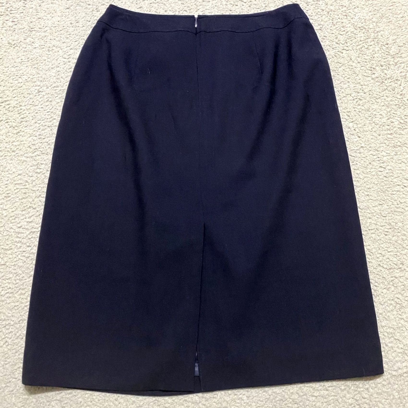 Talbots Talbots Womens Skirt Blue Pencil Straight Office Business 100% Wool Lined Size 8 Size 30" / US 8 / IT 44 - 2 Thumbnail