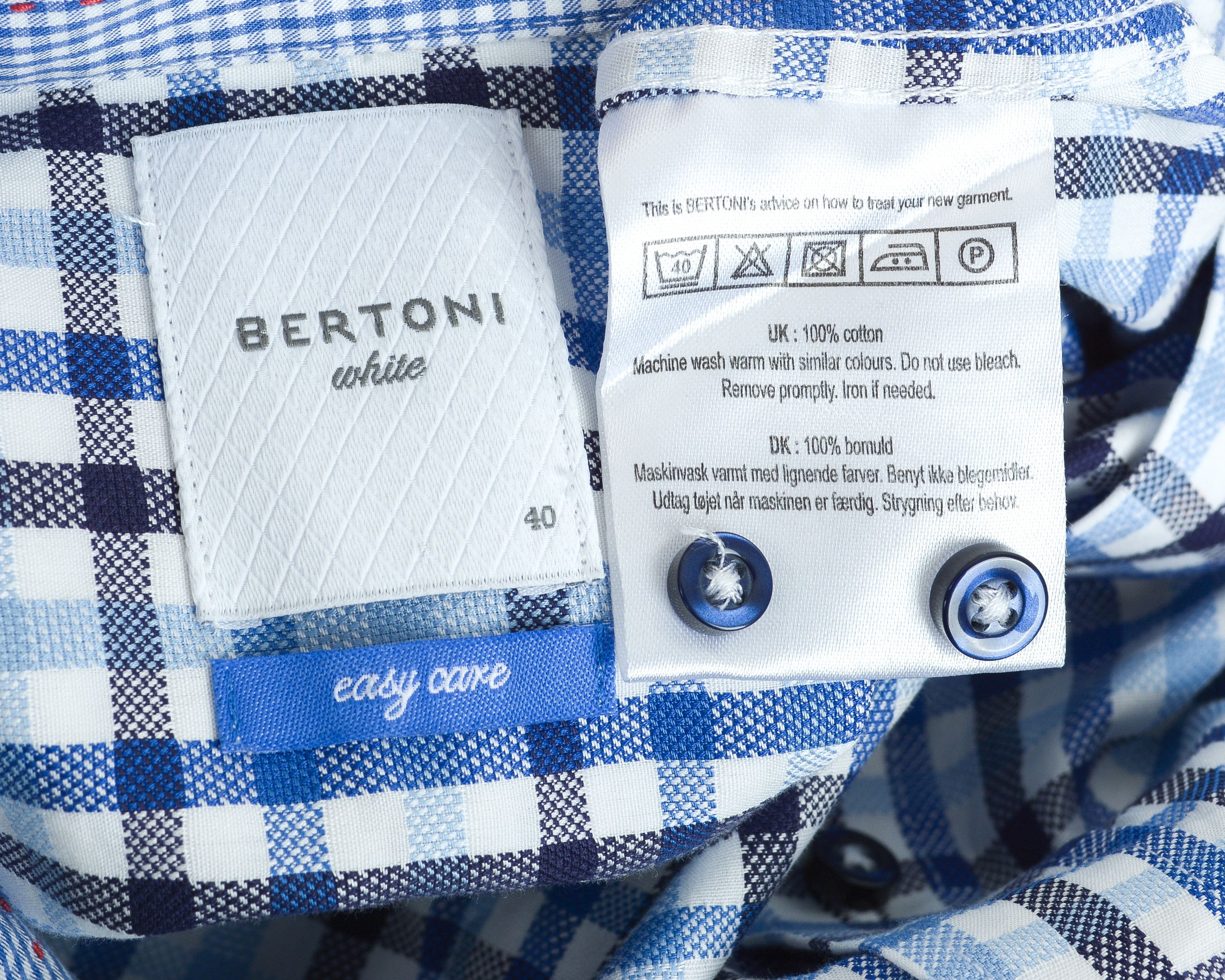 Other BERTONI 40 Button Up Shirt Long Sleeve Button Check Plaid Size US M / EU 48-50 / 2 - 5 Thumbnail