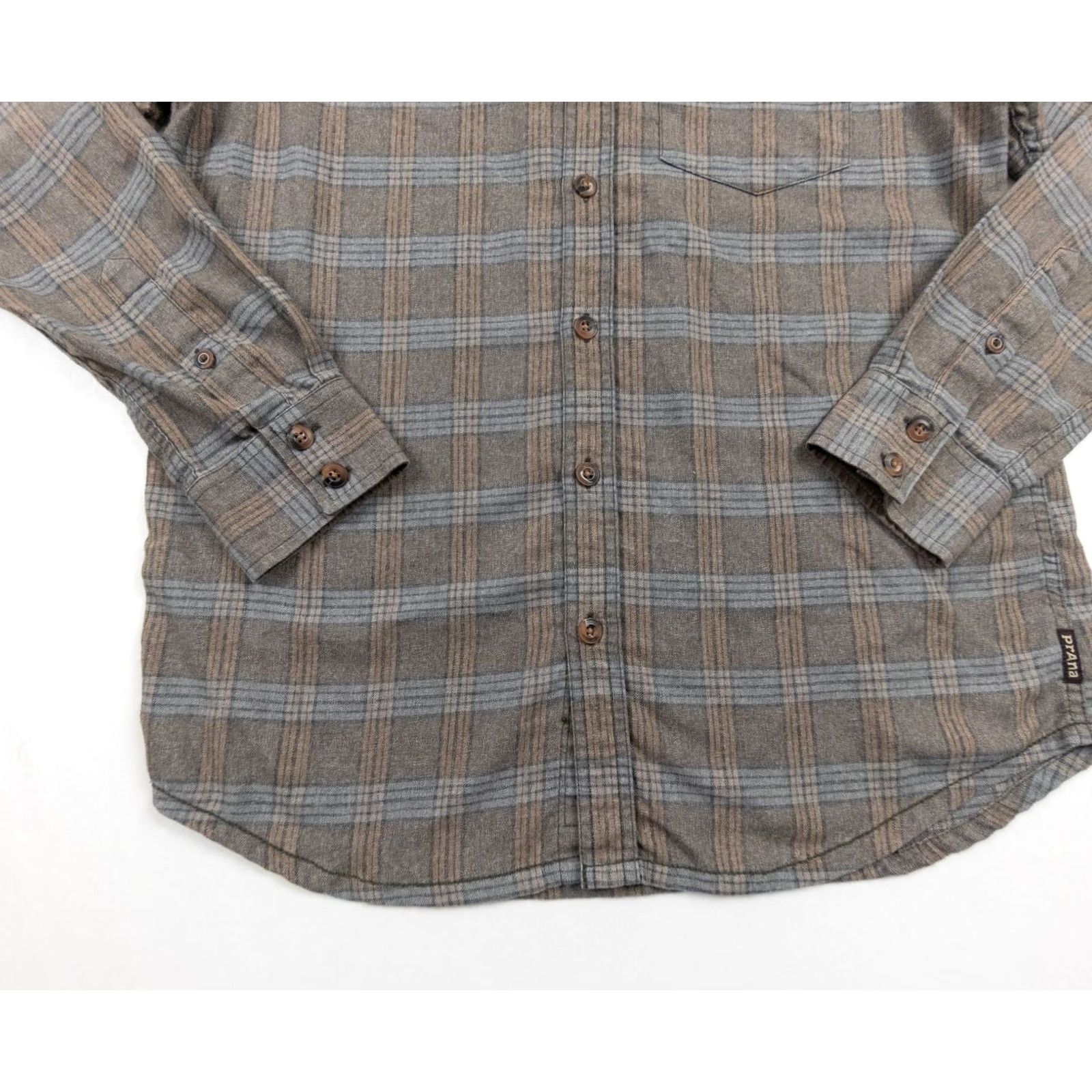 Prana prAna Shirt Mens Medium Brown Button Up Long Sleeve Plaid Collared Outdoors Size US M / EU 48-50 / 2 - 3 Thumbnail