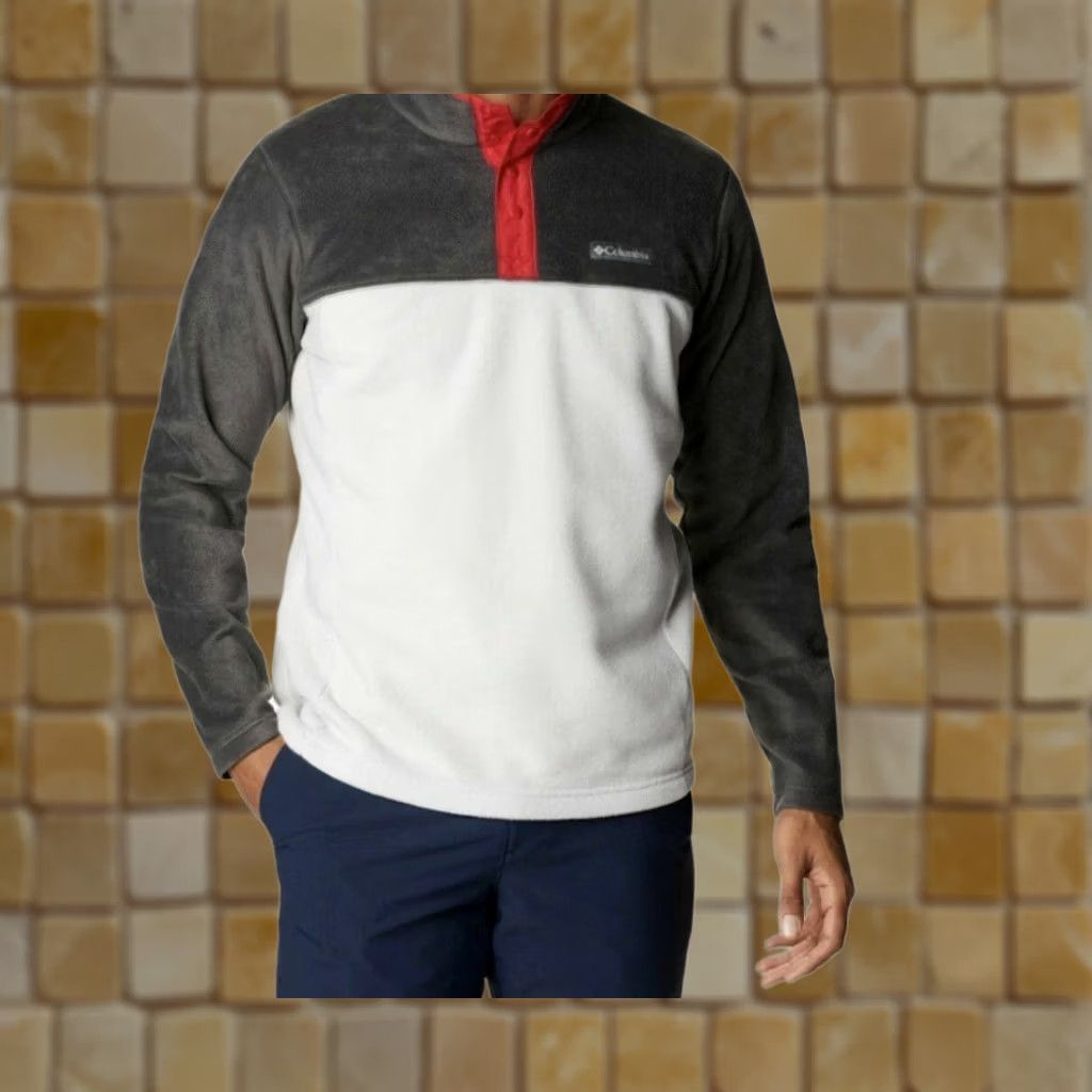 Vintage VINTAGE? (No) Columbia Shirt Mens XL Pullover Steens Mountain Fleece Mock Neck Long Sleeve Gray Red XS? Size US XL / EU 56 / 4 - 1 Preview