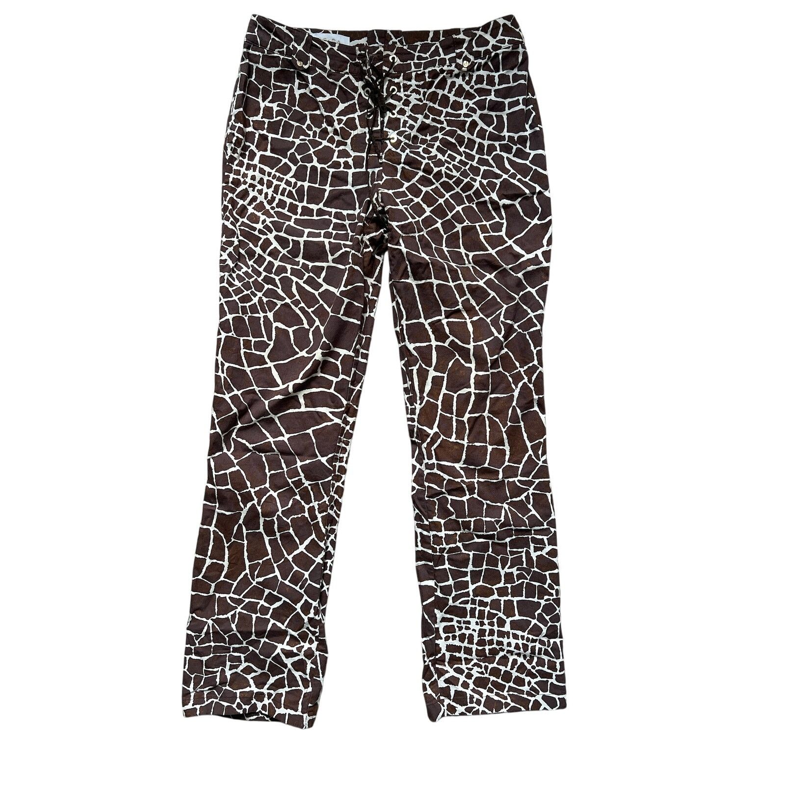 Escada ESCADA Giraffe Print Lace-up Pants Size 30" / US 8 / IT 44 - 1 Thumbnail