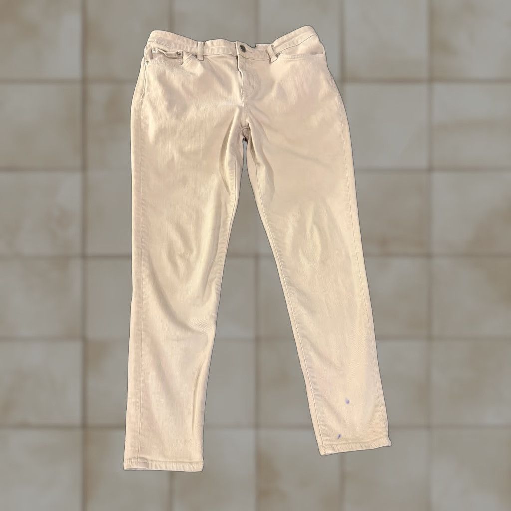 Ralph Lauren Lauren Ralph Lauren Jeans Womens 10 Beige Straight Leg Stretch Regular 5-Pocket Denim Vintage No Womens Size 32" / US 10 / IT 46 - 1 Thumbnail