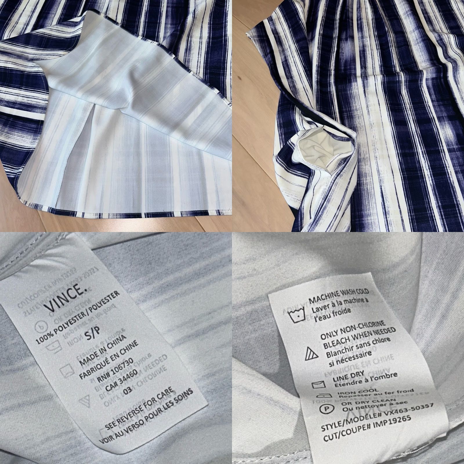 Vince Vince Shift Dress Sleeveless V-Neck Striped Blue Women’s Small Dress Size S / US 4 / IT 40 - 8 Thumbnail