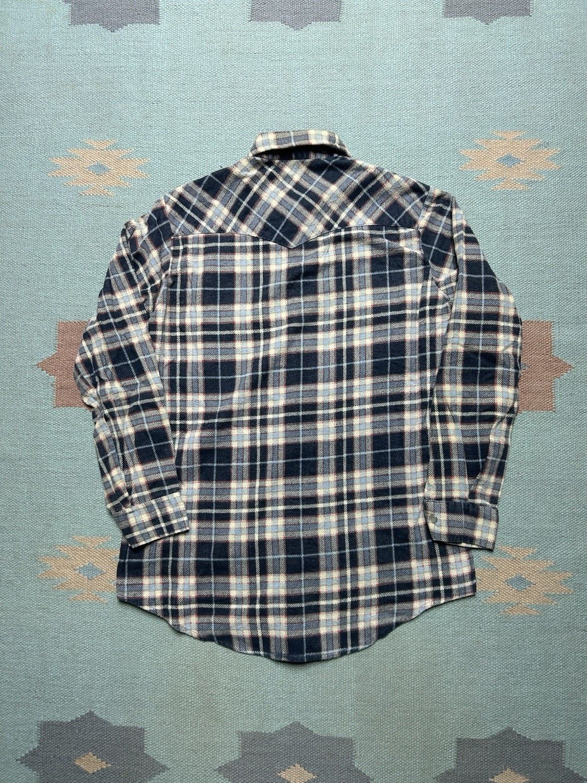 Vintage Vtg 70s pearl snap flannel shirt cotto sanforized plaid S/XS Size US XS / EU 42 / 0 - 4 Thumbnail