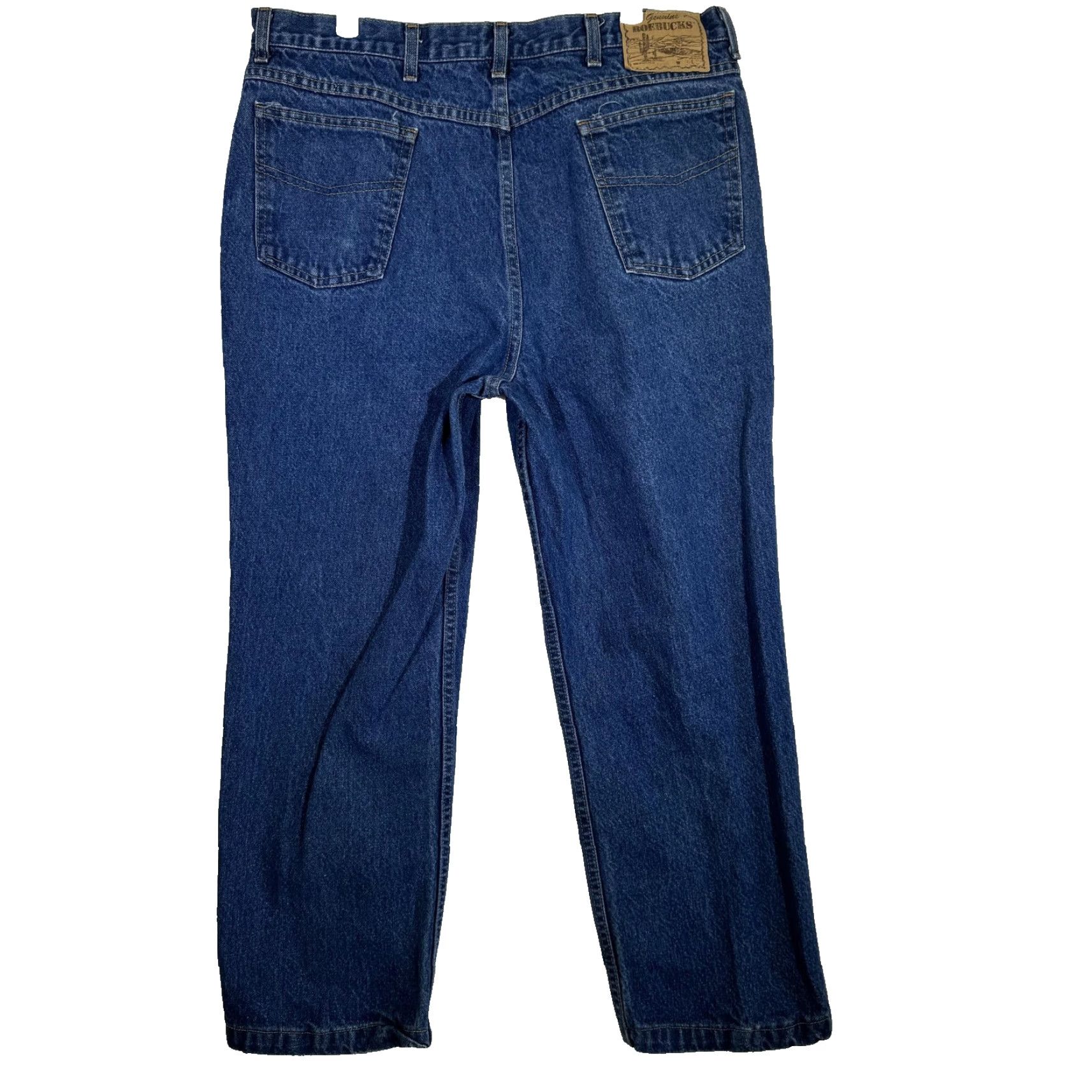 Vintage VINTAGE Roebucks Jeans Mens 34x34 Blue Denim Made USA High Rise Straight 90s Size US 38 / EU 54 - 2 Thumbnail