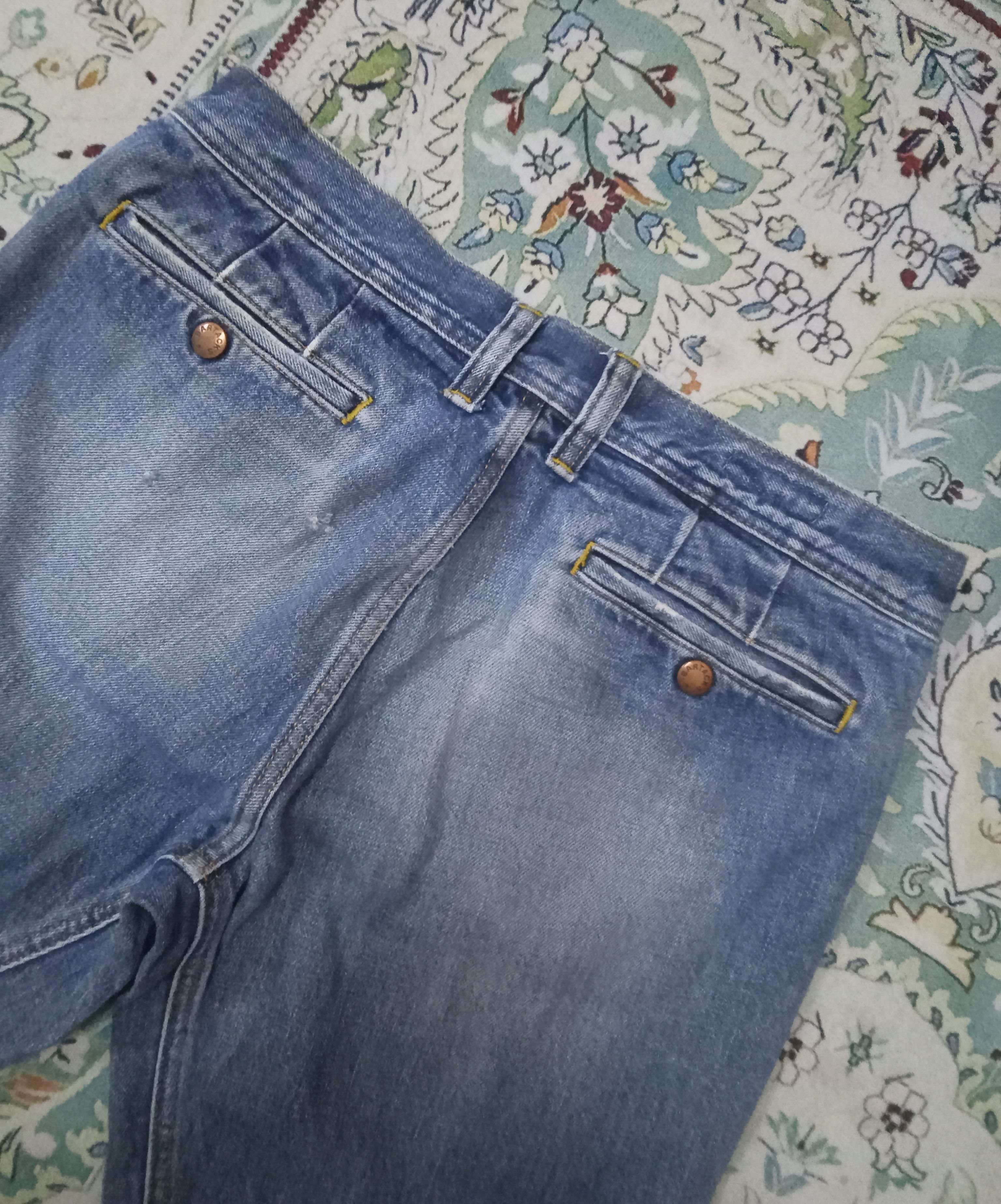 Japanese Brand Bartack Distressed Vintage Denim Biker Pants Size US 32 / EU 48 - 9 Thumbnail