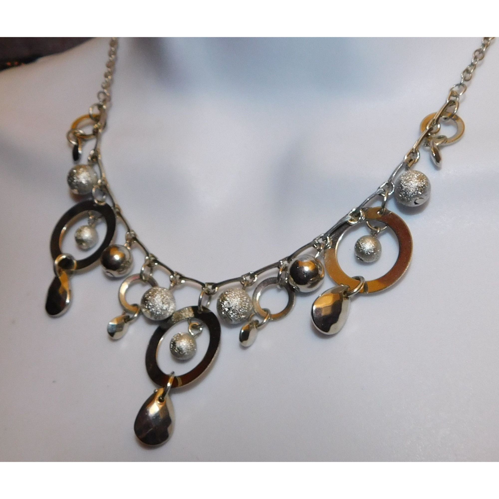 Other Whimsical Hoop And Charm Silver Tone Necklace Size ONE SIZE - 4 Thumbnail