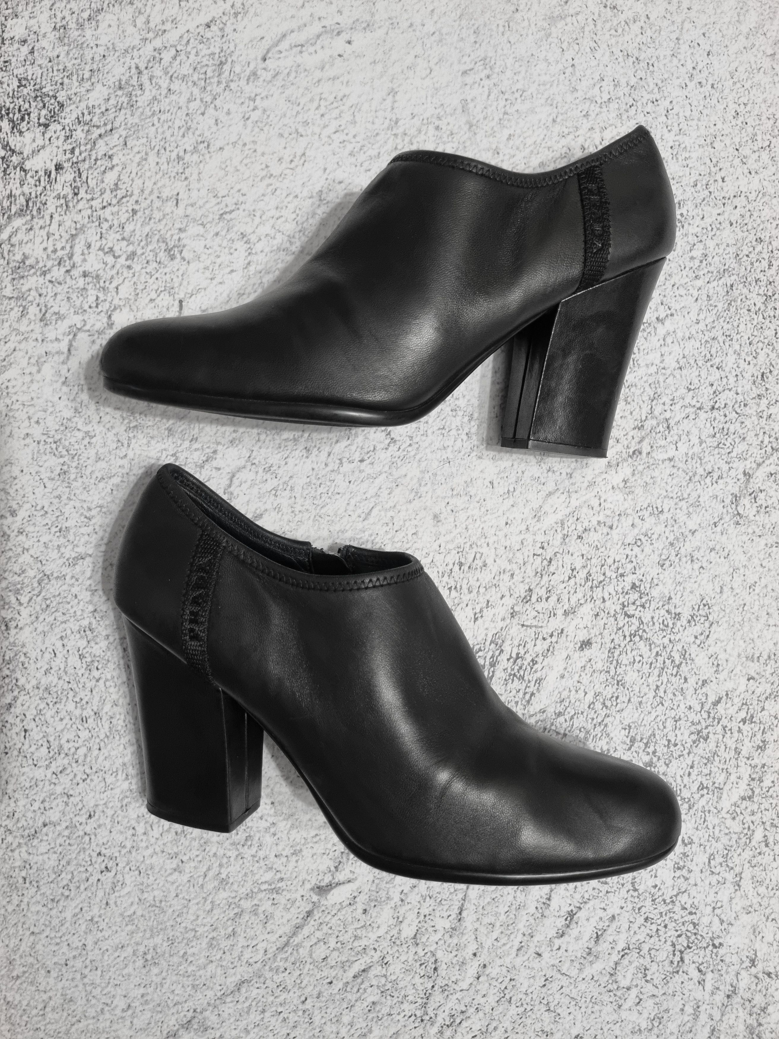 Prada Vintage Prada Leather Zip-Up Heeled Ankle Boots Shoes Size US 8 / IT 38 - 3 Thumbnail
