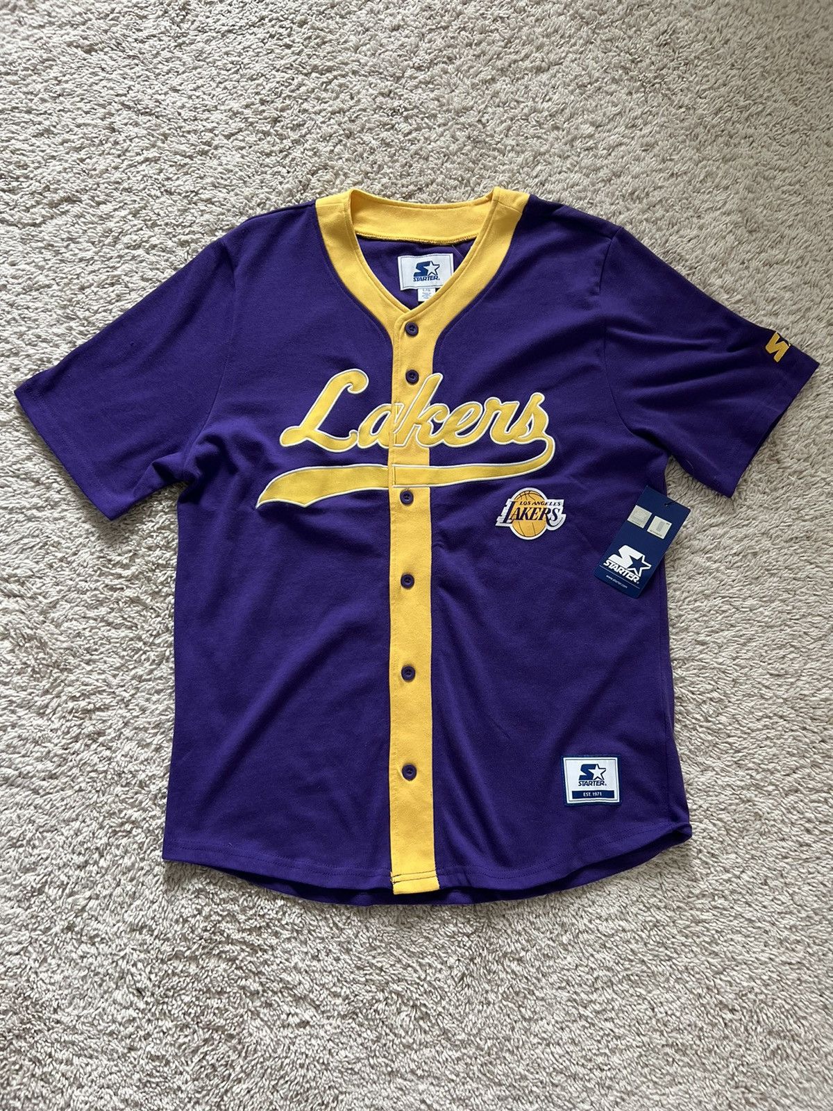 Starter Lot of 2: Starter Retro Los Angeles Lakers Baseball Jersey Size US L / EU 52-54 / 3 - 7 Thumbnail