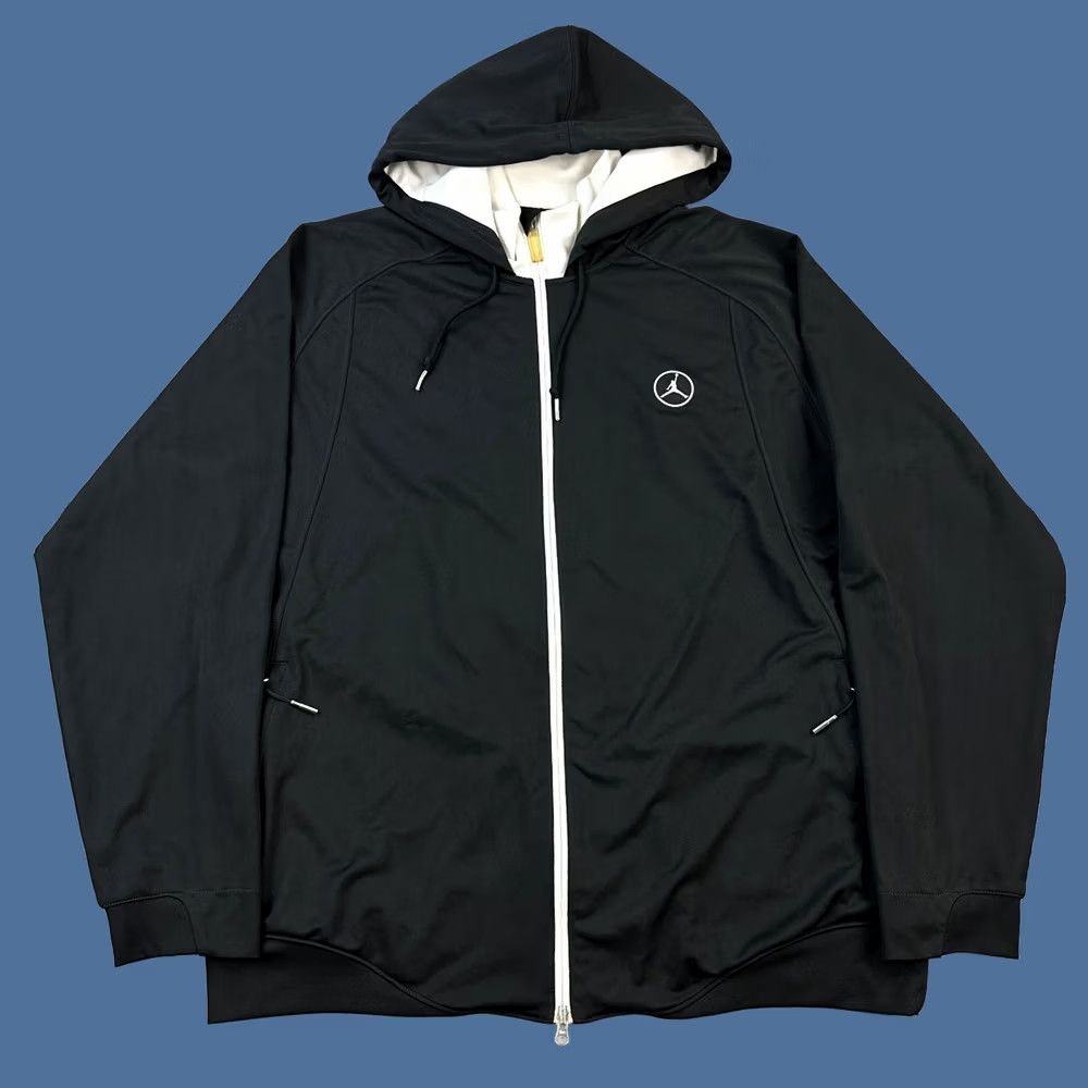 Jordan Brand VINTAGE Jordan Team Jacket Mens XL Black Dri Fit Full Zip Hooded Jumpman Logo 2010 Size US XL / EU 56 / 4 - 1 Thumbnail