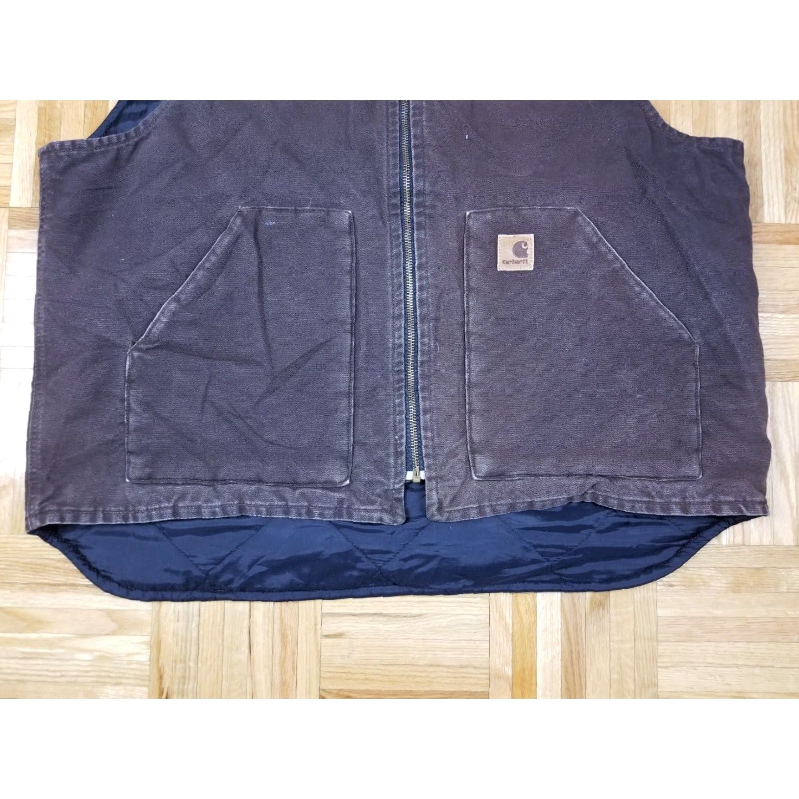 Champion VINTAGE CARHARTT BROWN DUCK QUILT LINED VEST JACKET SZ XLARGE Size US L / EU 52-54 / 3 - 3 Thumbnail
