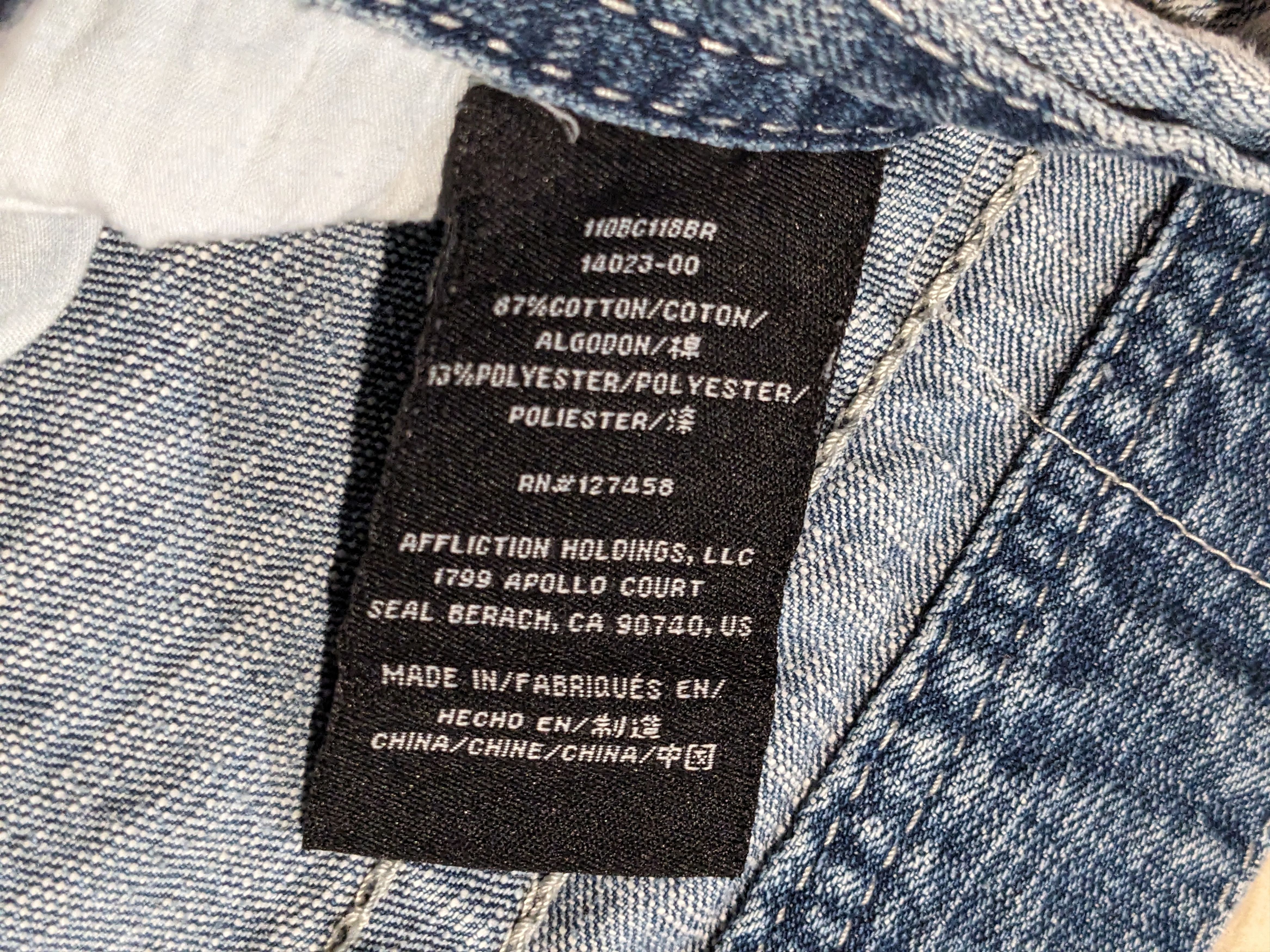 Vintage Y2K Affliction Size 40 Blue Denim Jeans