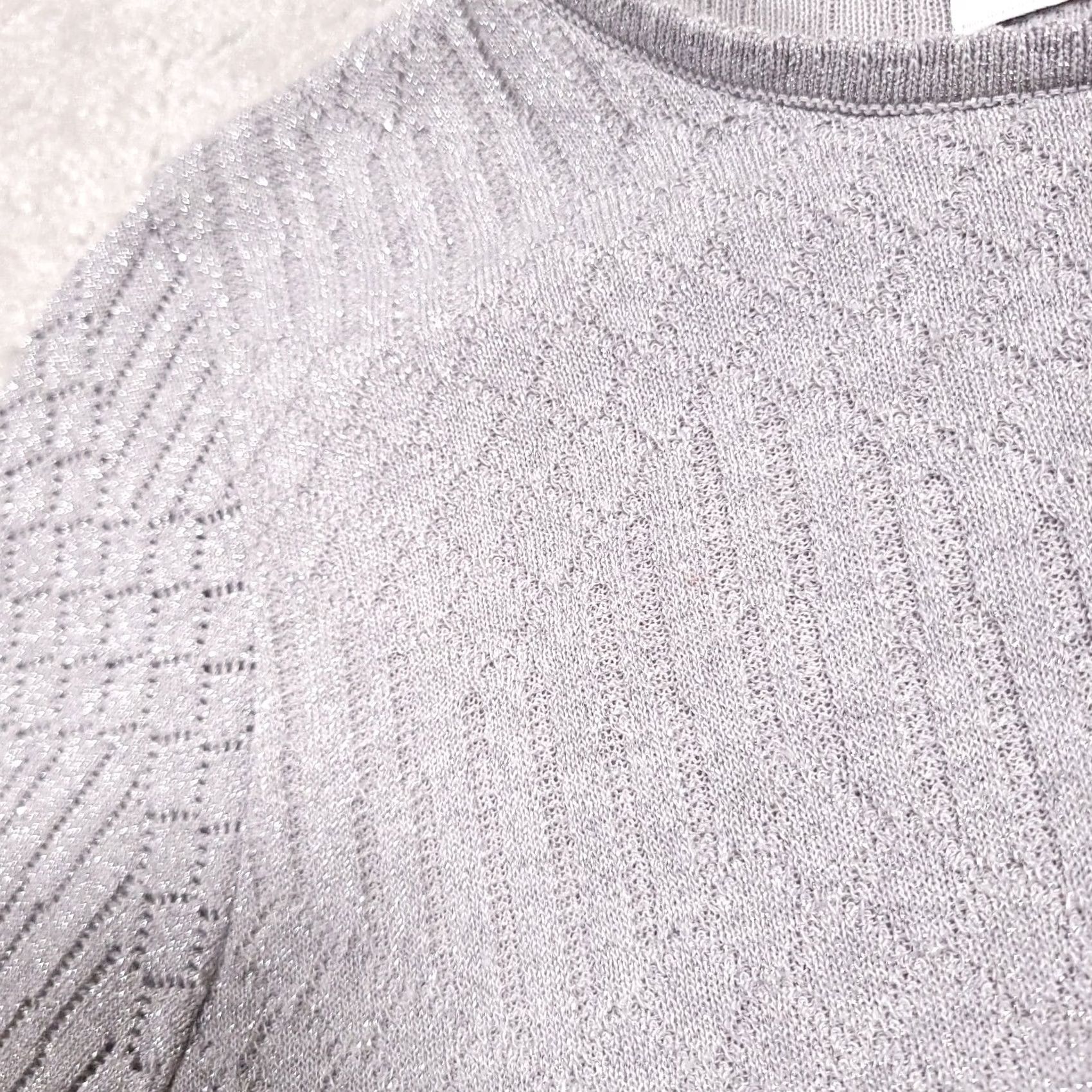 Vintage VINTAGE Alfred Dunner Knit Sweater Women's Small Gray Glitter USA 3/4 Sleeve Size S / US 4 / IT 40 - 4 Thumbnail