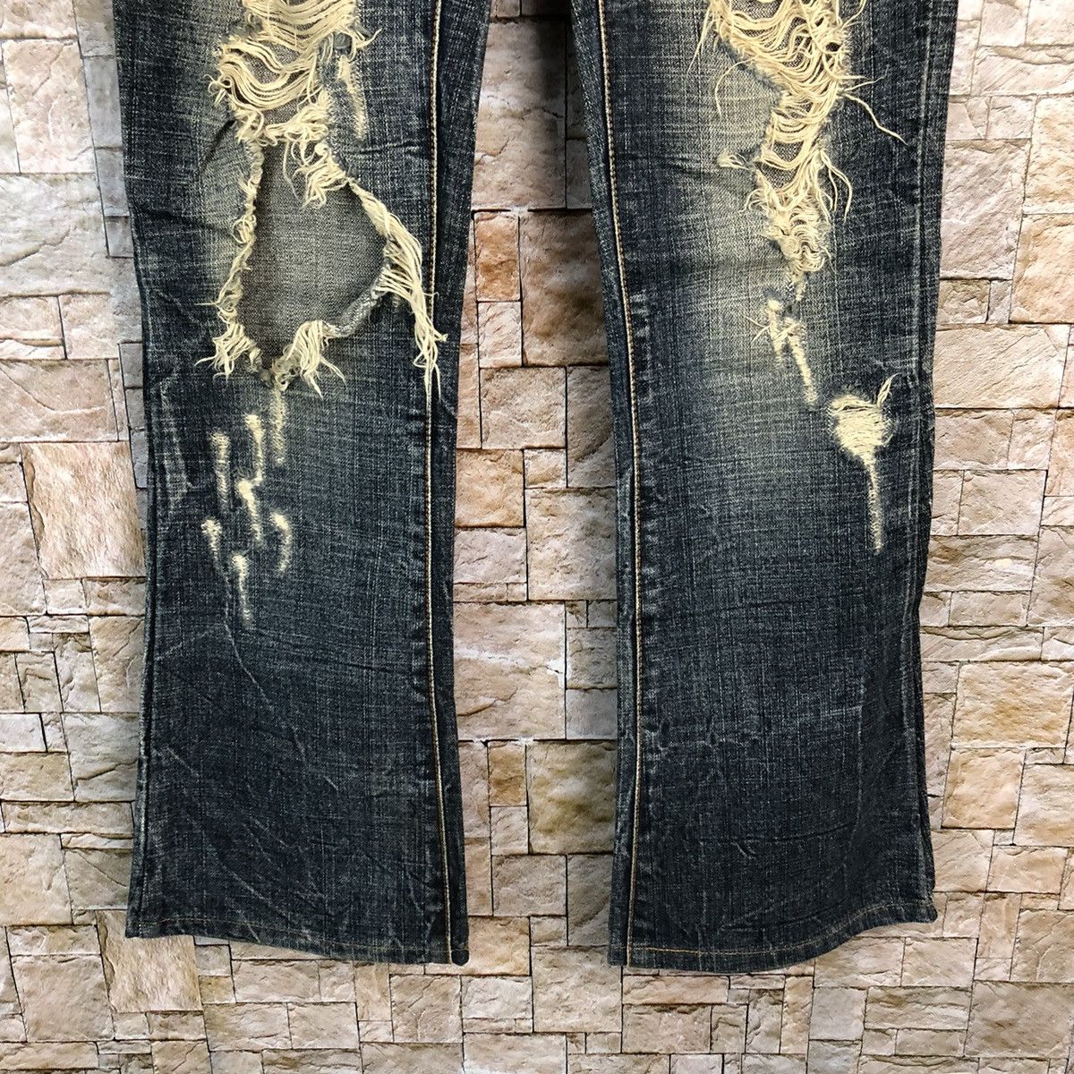 Japanese Brand Detail Blue Distressed Denim Pants #A132 Size 25" / US 0 / IT 36 - 7 Thumbnail
