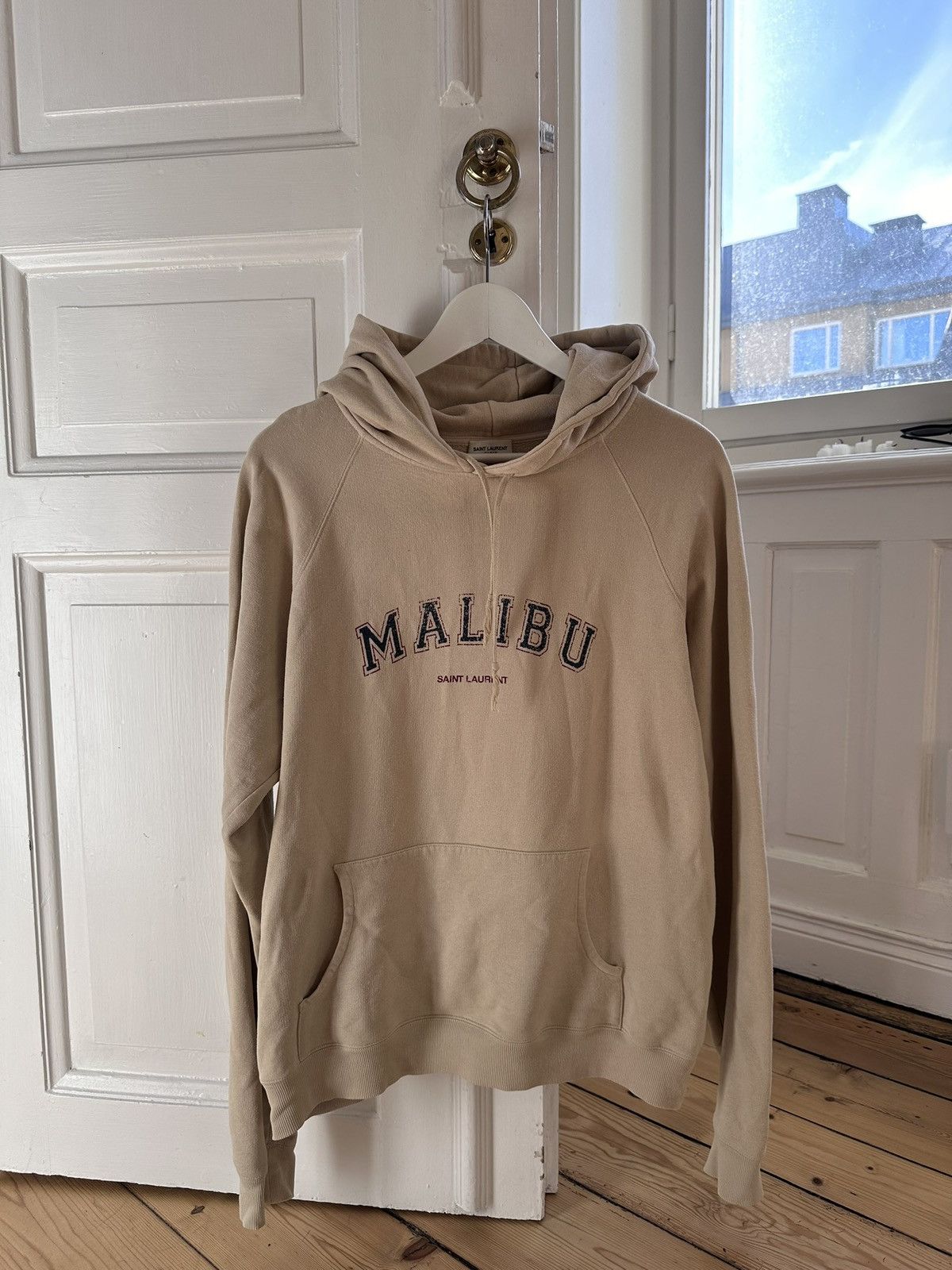image of Saint Laurent Paris Saint Laurent Malibu Hoodie in Yellow, Men's (Size Large)