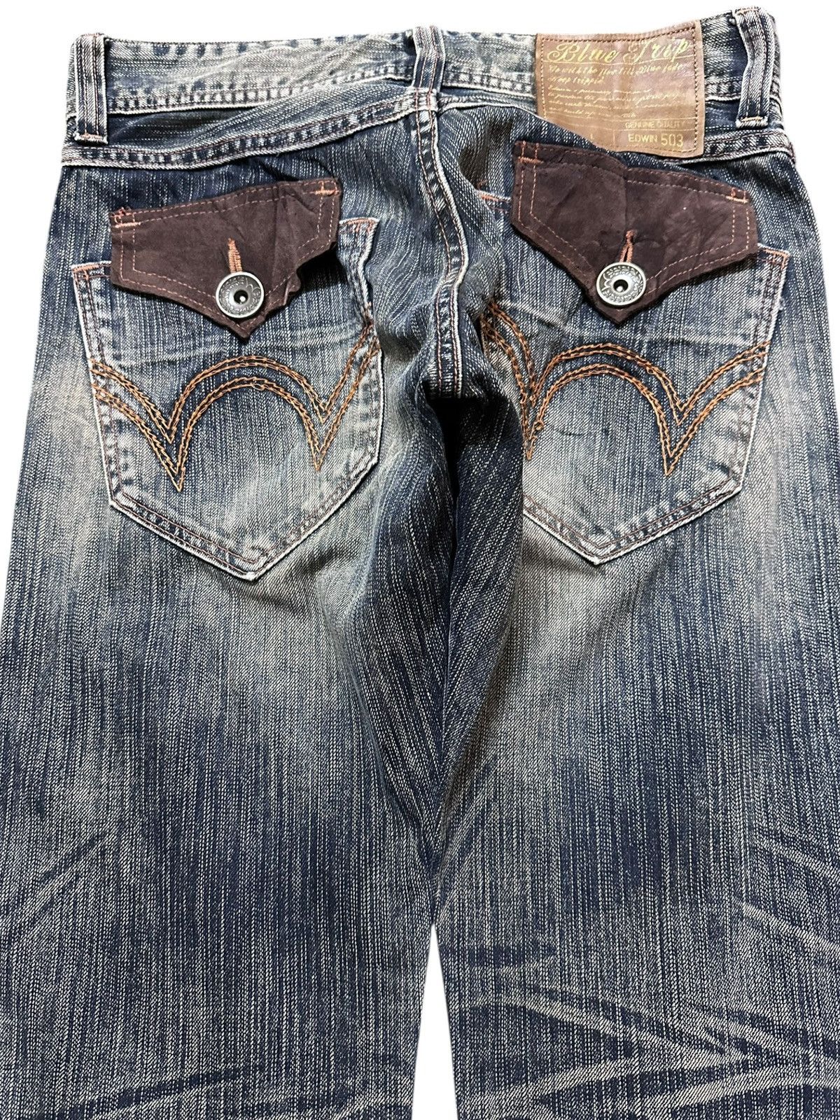 Edwin Vintage Edwin Bluetrip Flare Bootcut Grunge Distressed Denim Size US 30 / EU 46 - 6 Thumbnail